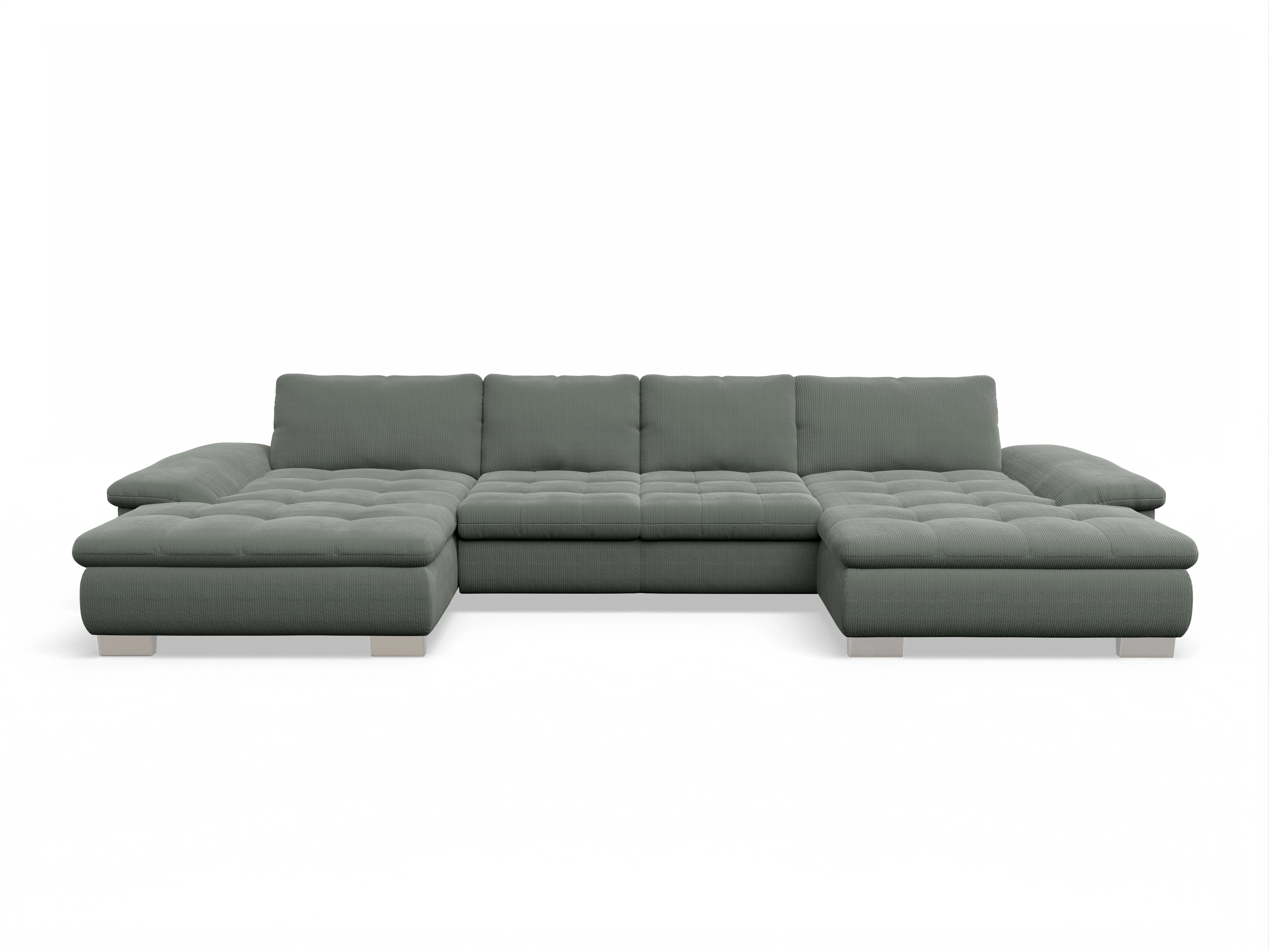 Ansicht des Produktes SC Smart 1007 Wohnlandschaft offen beidseitig in Stoff Grün