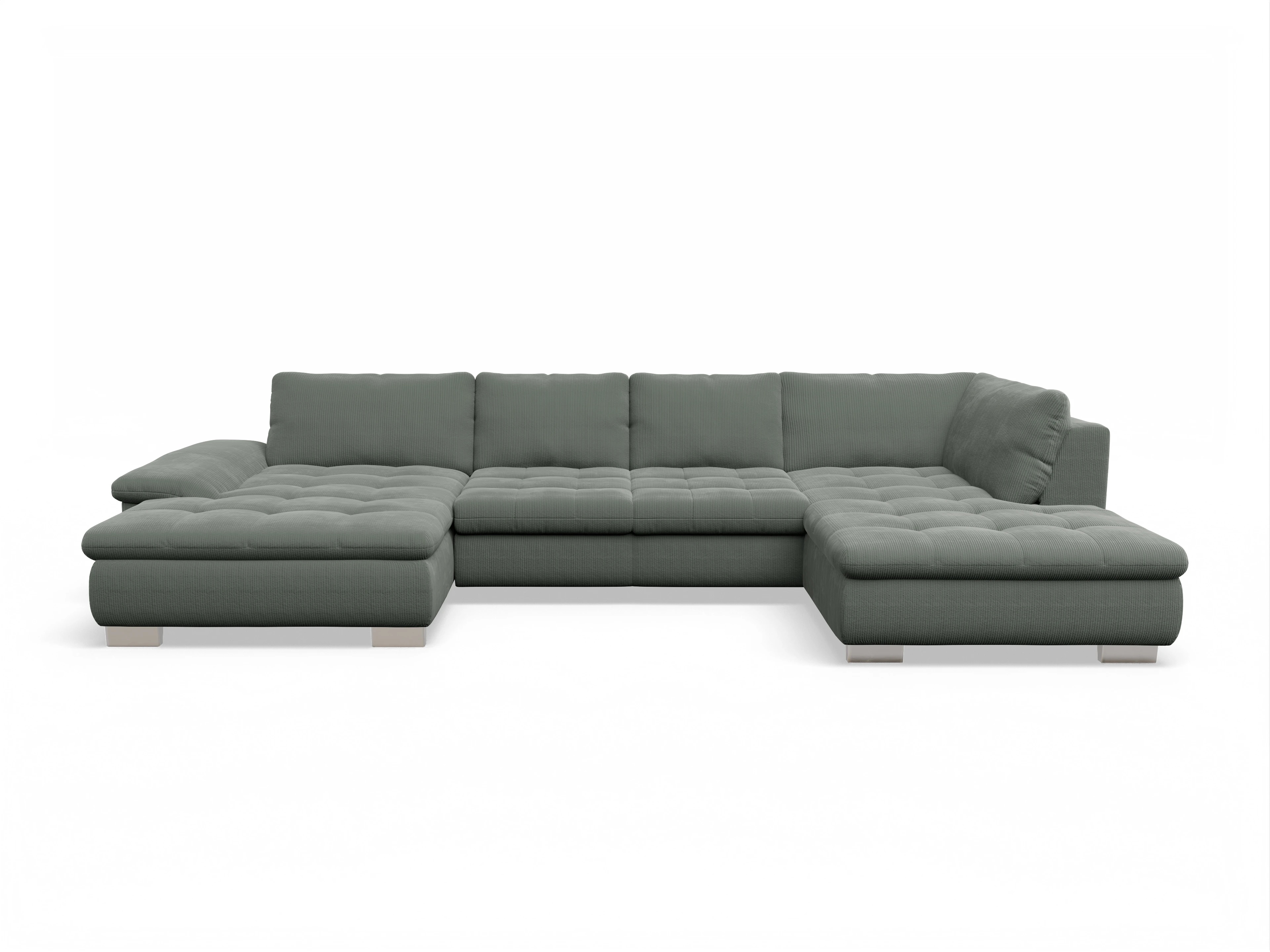 Ansicht des Produktes SC Smart 1007 Wohnlandschaft offen beidseitig in Stoff Grün