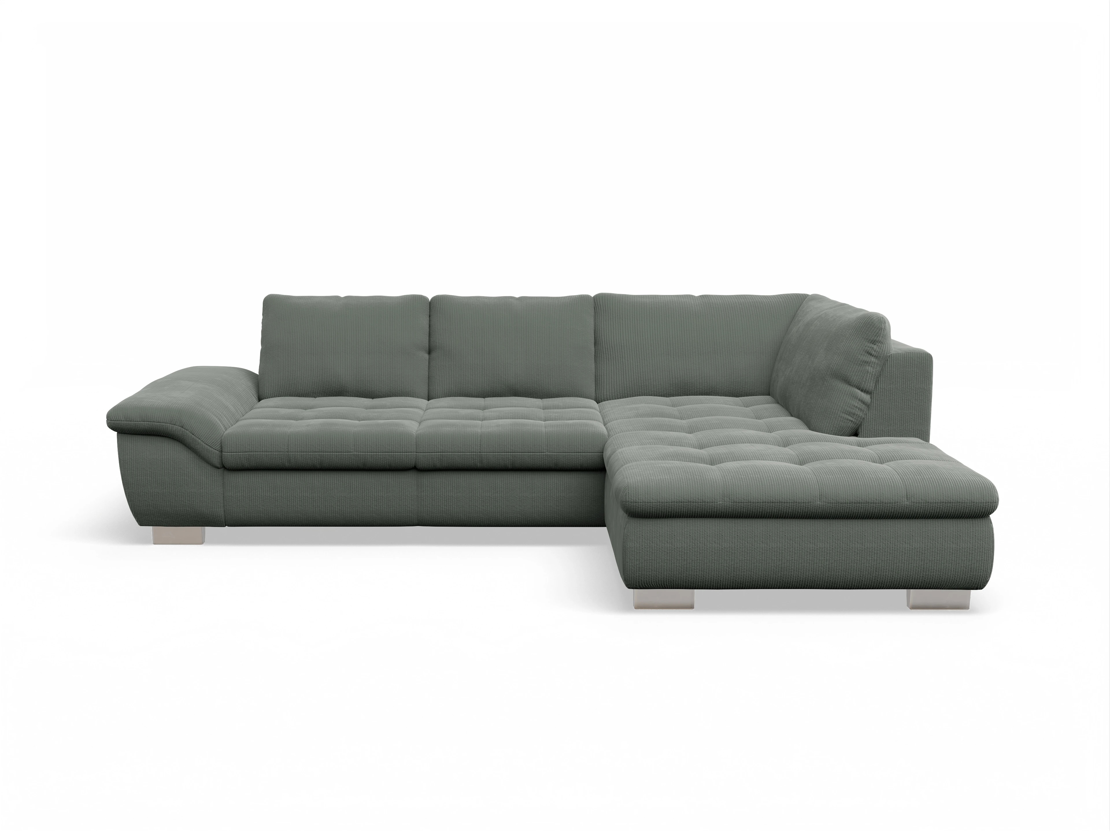 Ansicht des Produktes SC Smart 1007 Ecksofa rechts Abschluss offen in Stoff Grün