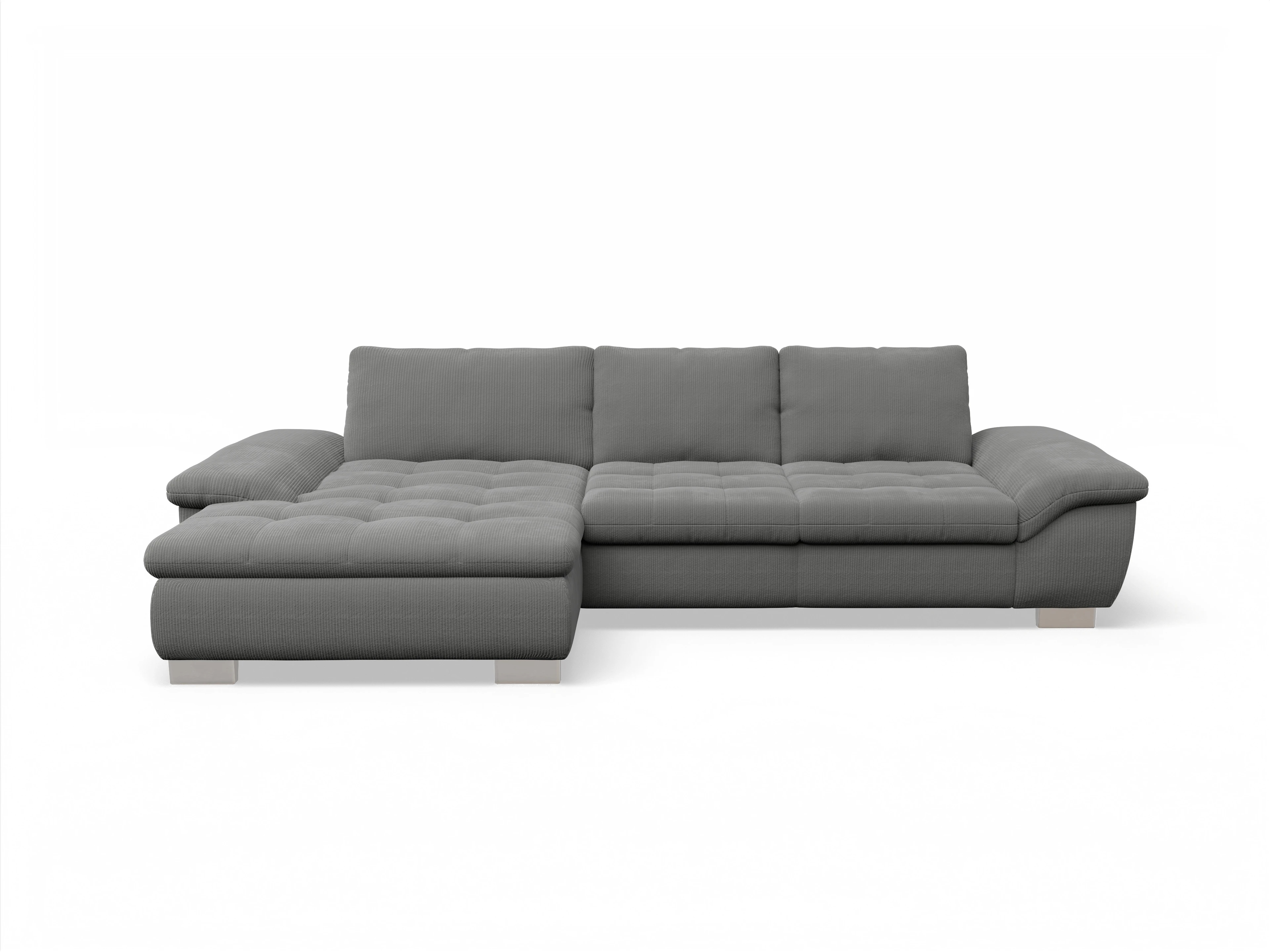 Ansicht des Produktes SC Smart 1007 Ecksofa links Abschluss offen in Stoff Grau