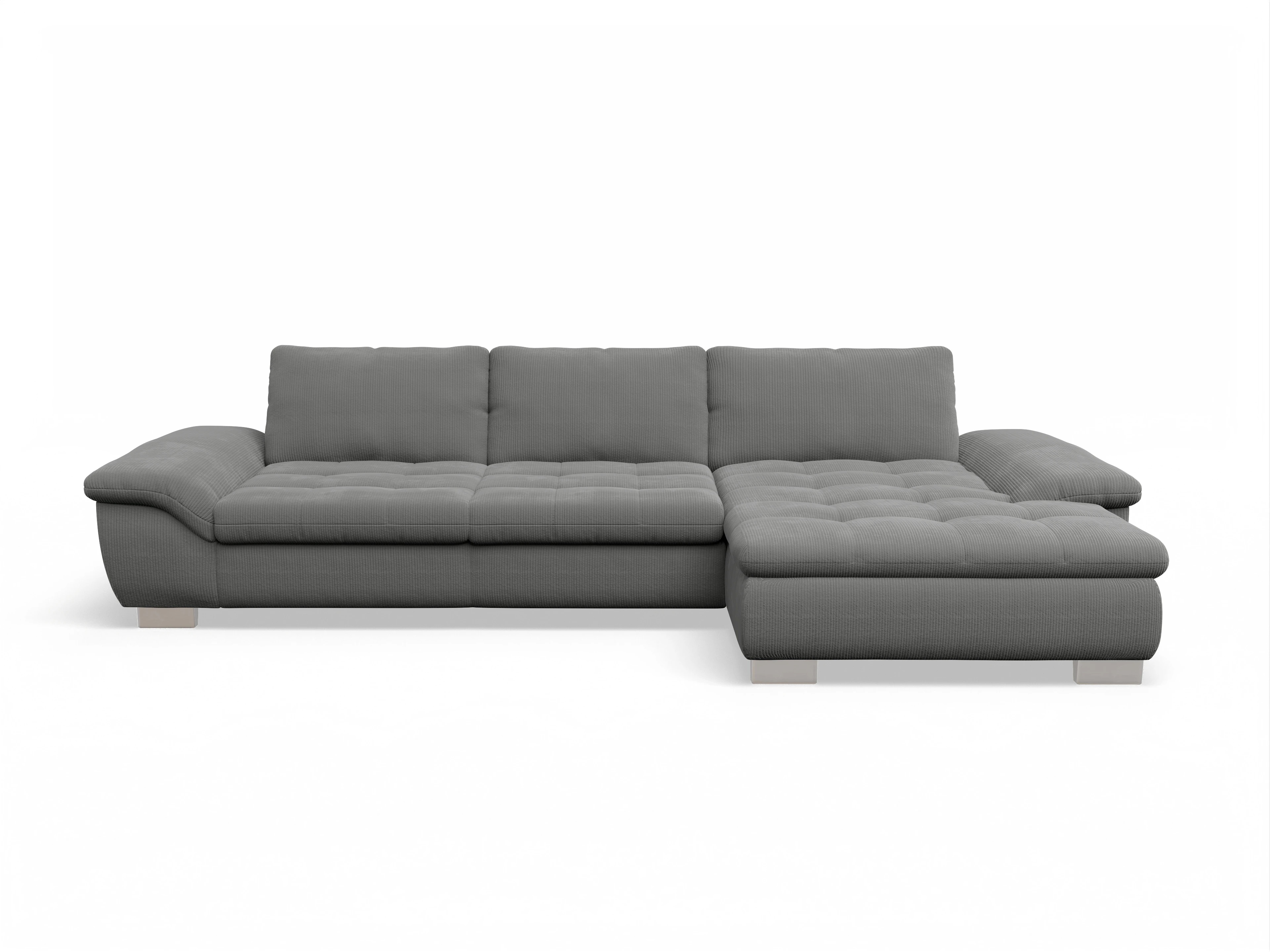 Ansicht des Produktes SC Smart 1007 Ecksofa rechts Abschluss offen in Stoff Grau