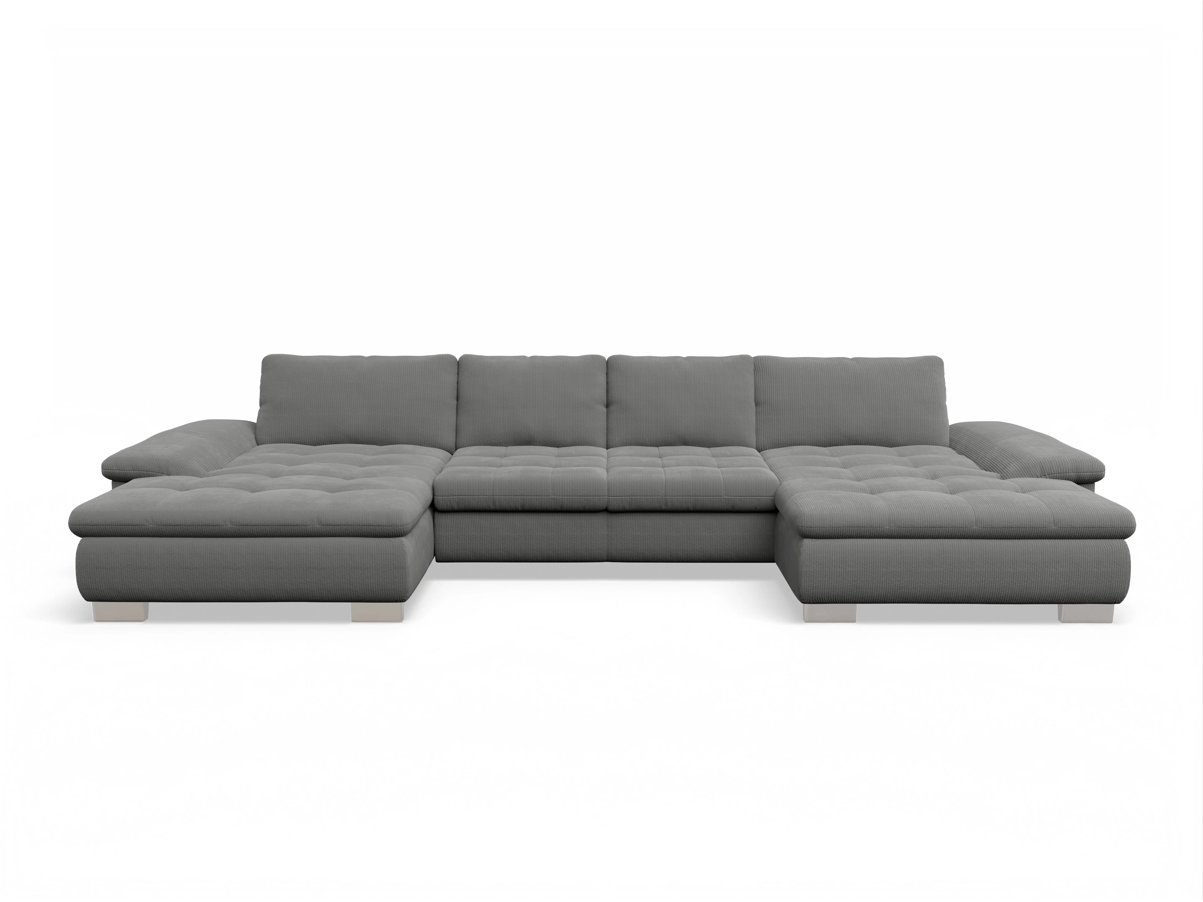 Ansicht des Produktes SC Smart 1007 Wohnlandschaft offen beidseitig in Stoff Grau