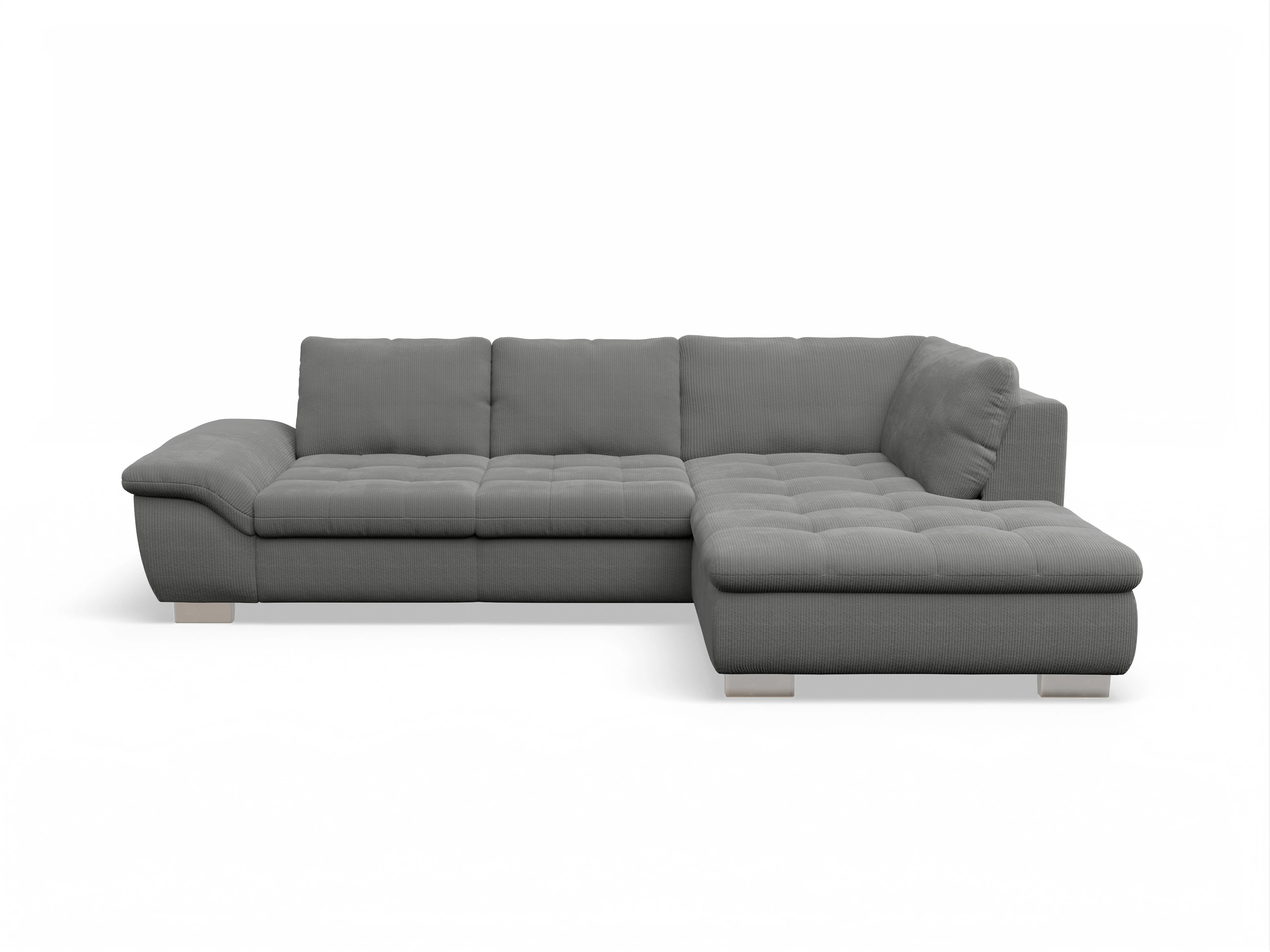 Ansicht des Produktes SC Smart 1007 Ecksofa rechts Abschluss offen in Stoff Grau
