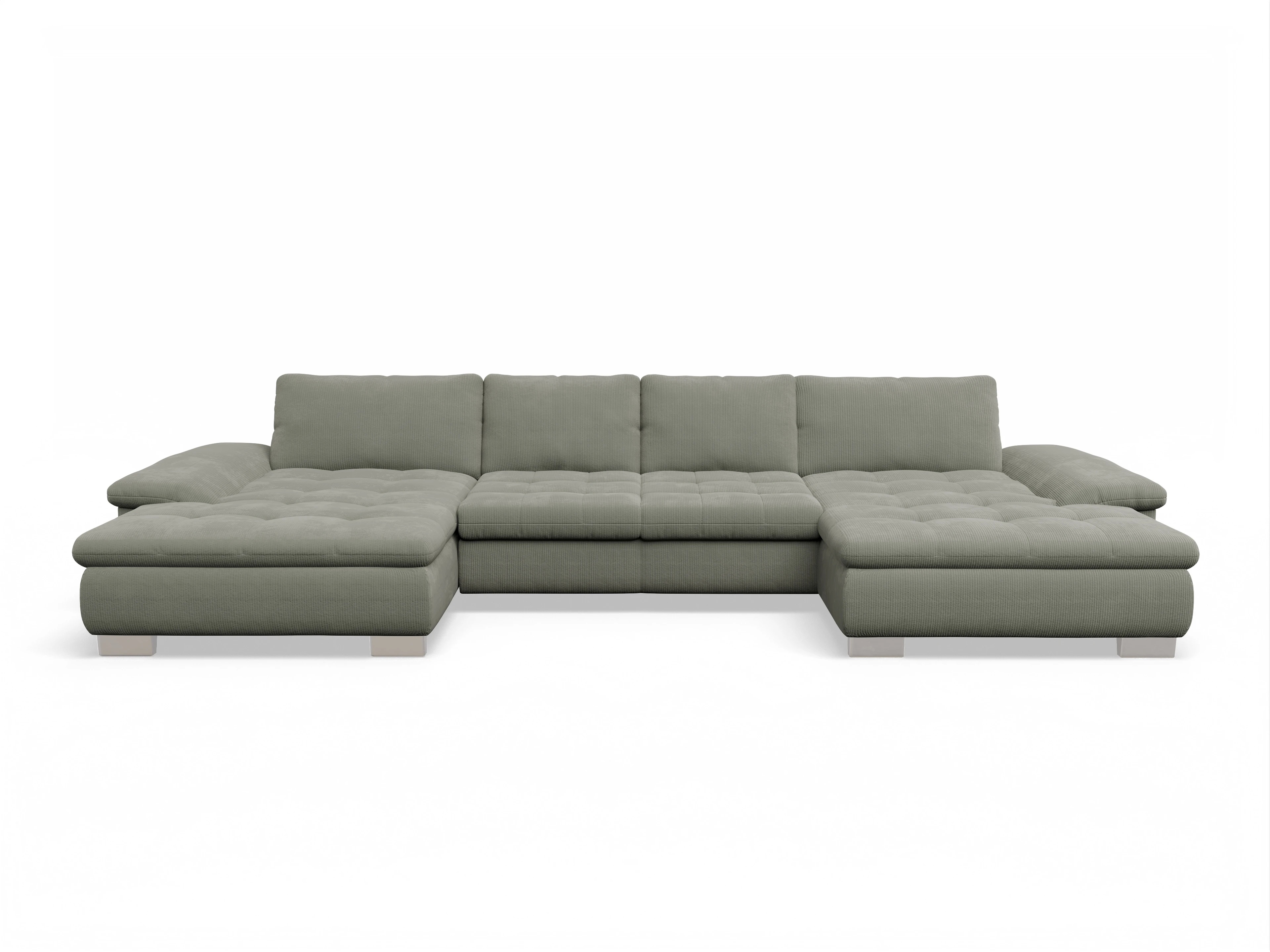 Ansicht des Produktes SC Smart 1007 Wohnlandschaft offen beidseitig in Stoff Grün