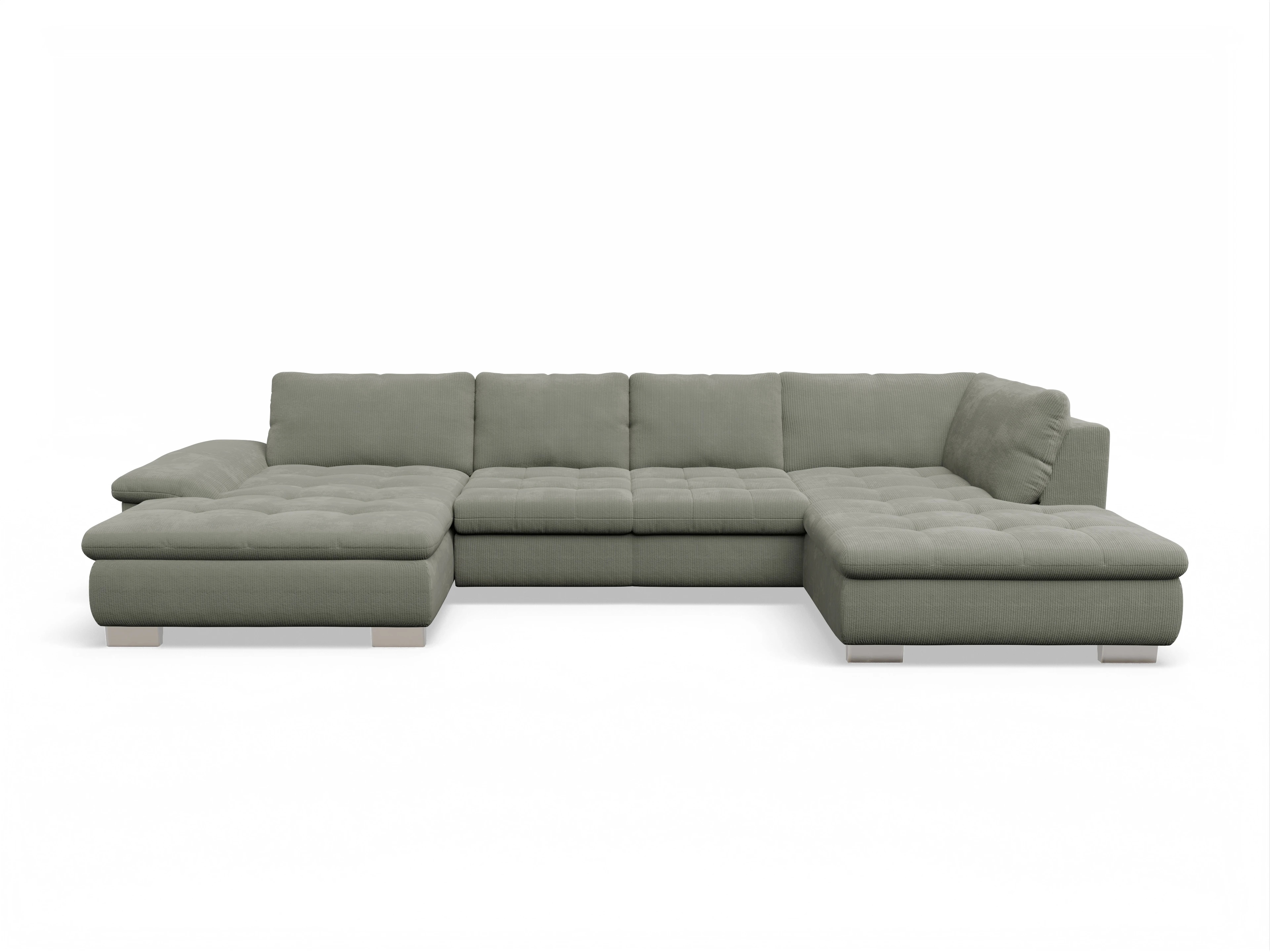 Ansicht des Produktes SC Smart 1007 Wohnlandschaft offen beidseitig in Stoff Grün