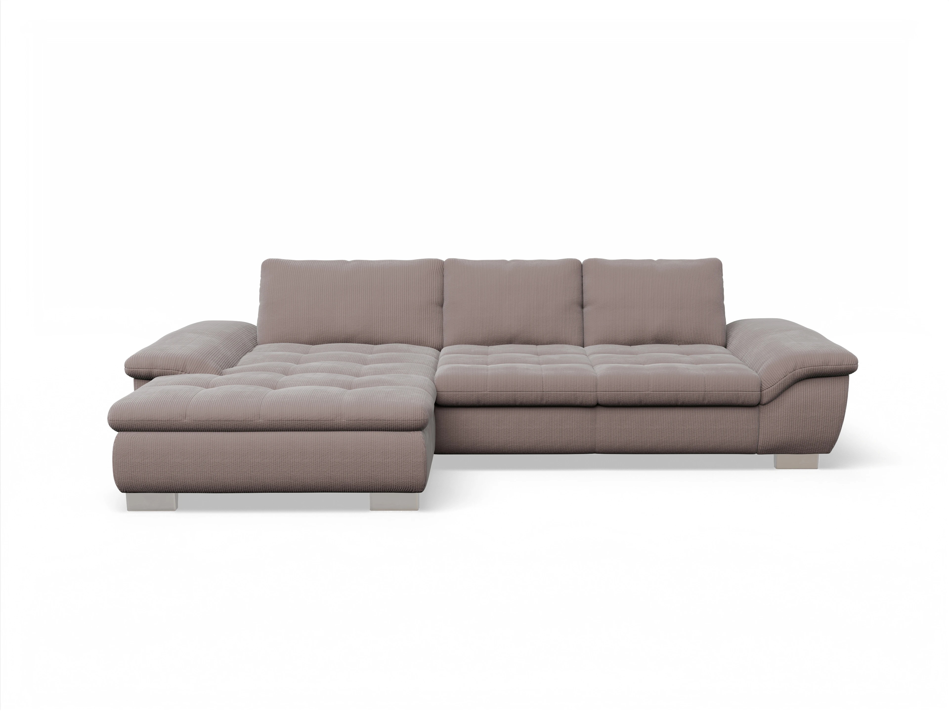 Sitz Concept smart 1007 Canape Medium L Ansicht des Produktes SC Smart 1007 Ecksofa links Abschluss offen in Stoff Rosa