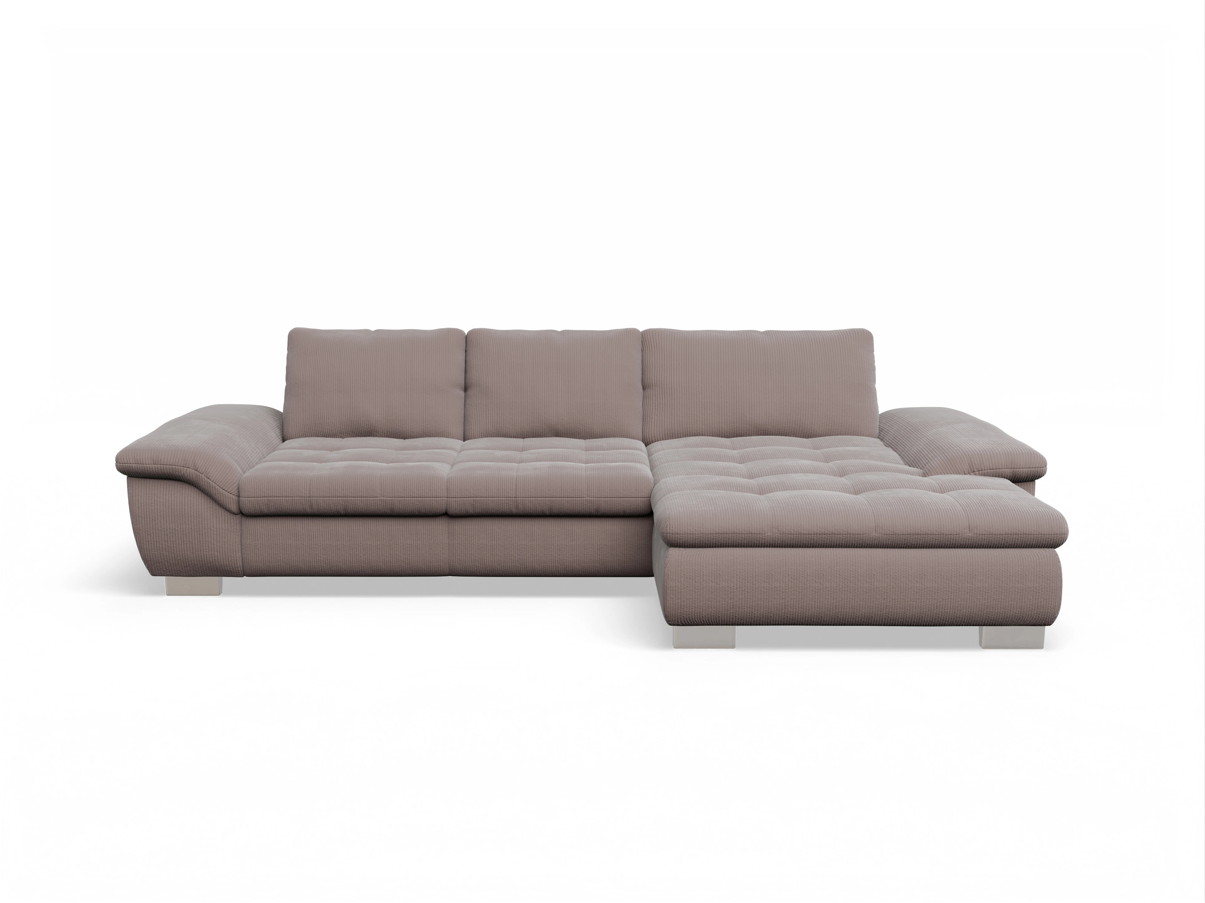 Sitz Concept smart 1007 Canape Medium R Ansicht des Produktes SC Smart 1007 Ecksofa rechts Abschluss offen in Stoff Rosa