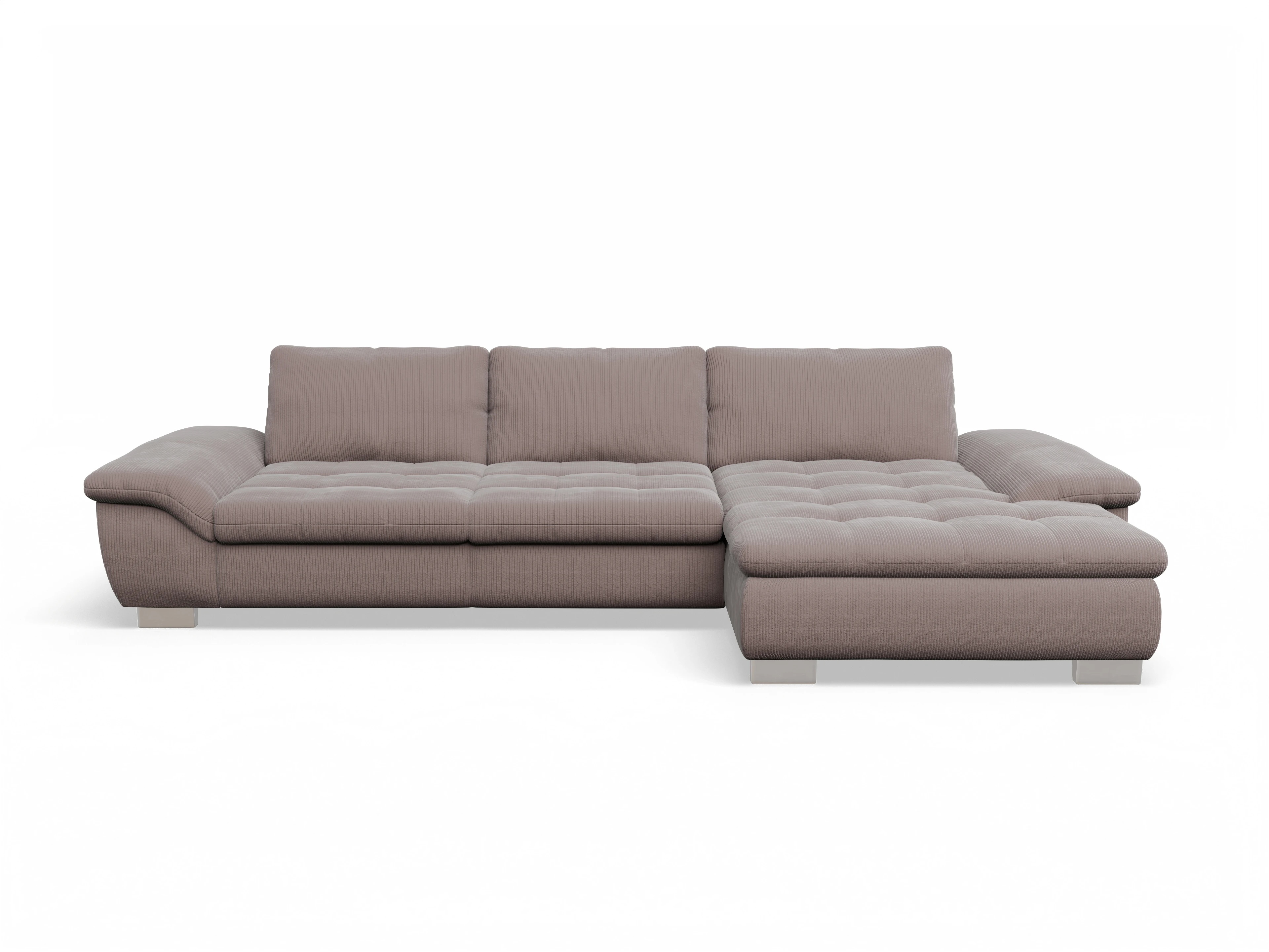 Ansicht des Produktes SC Smart 1007 Ecksofa rechts Abschluss offen in Stoff Rosa