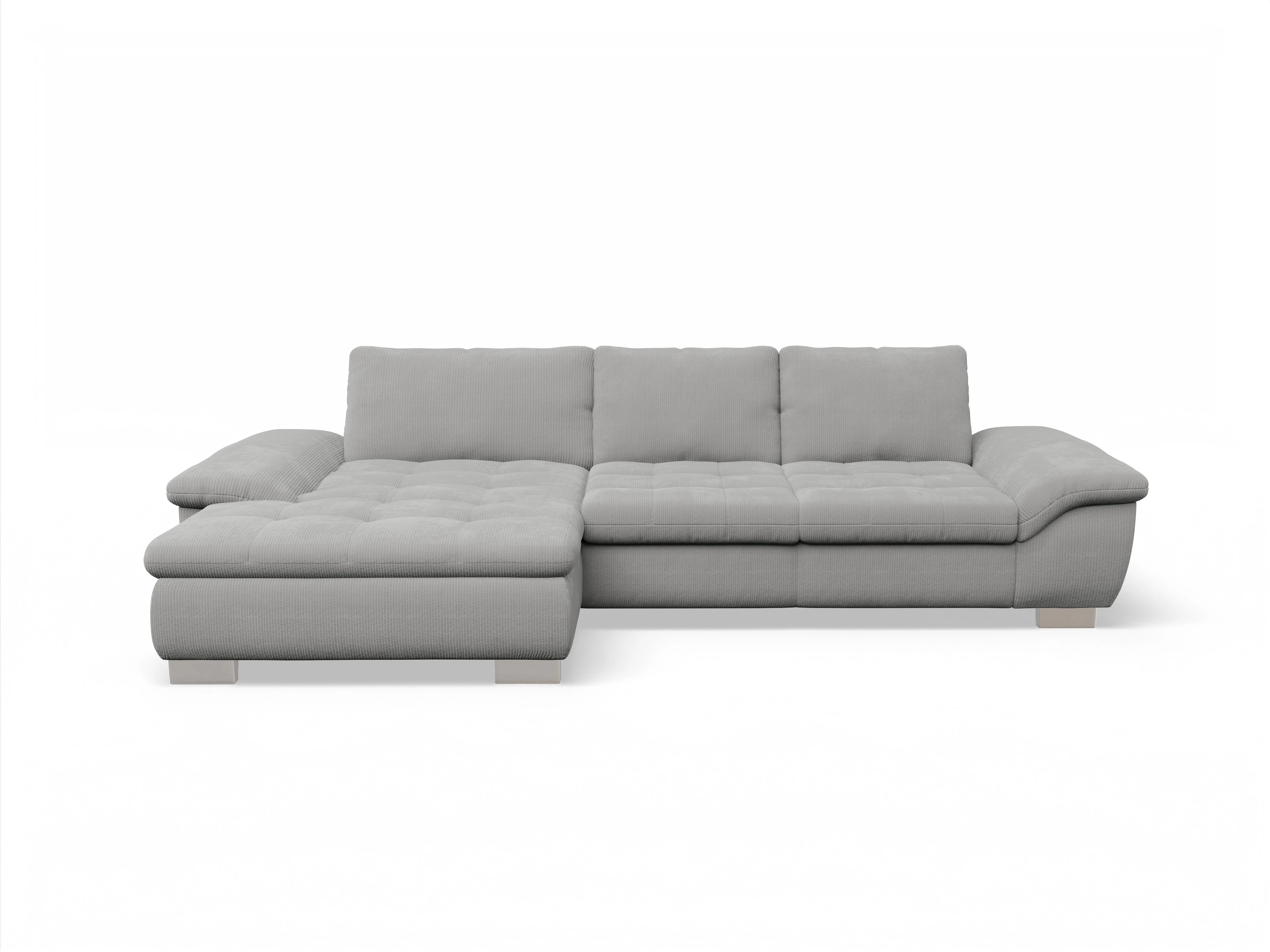 Ansicht des Produktes SC Smart 1007 Ecksofa links Abschluss offen in Stoff Grau