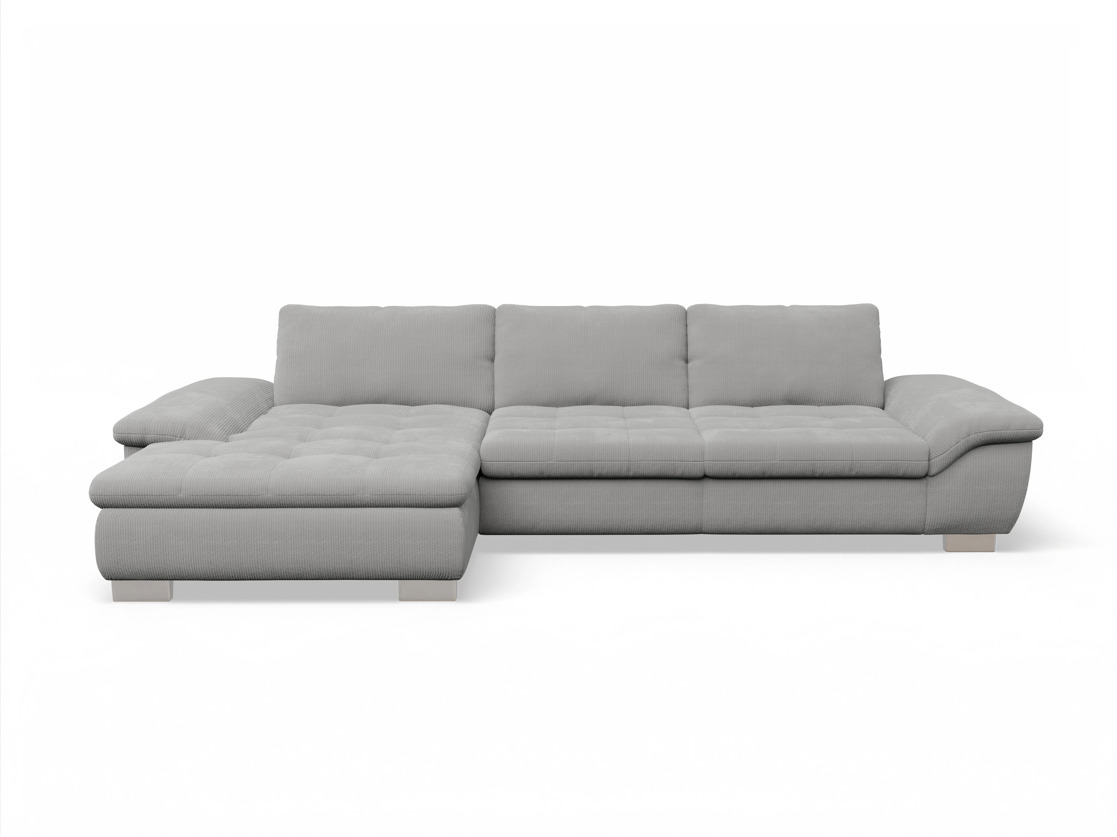Ansicht des Produktes SC Smart 1007 Ecksofa links Abschluss offen in Stoff Grau