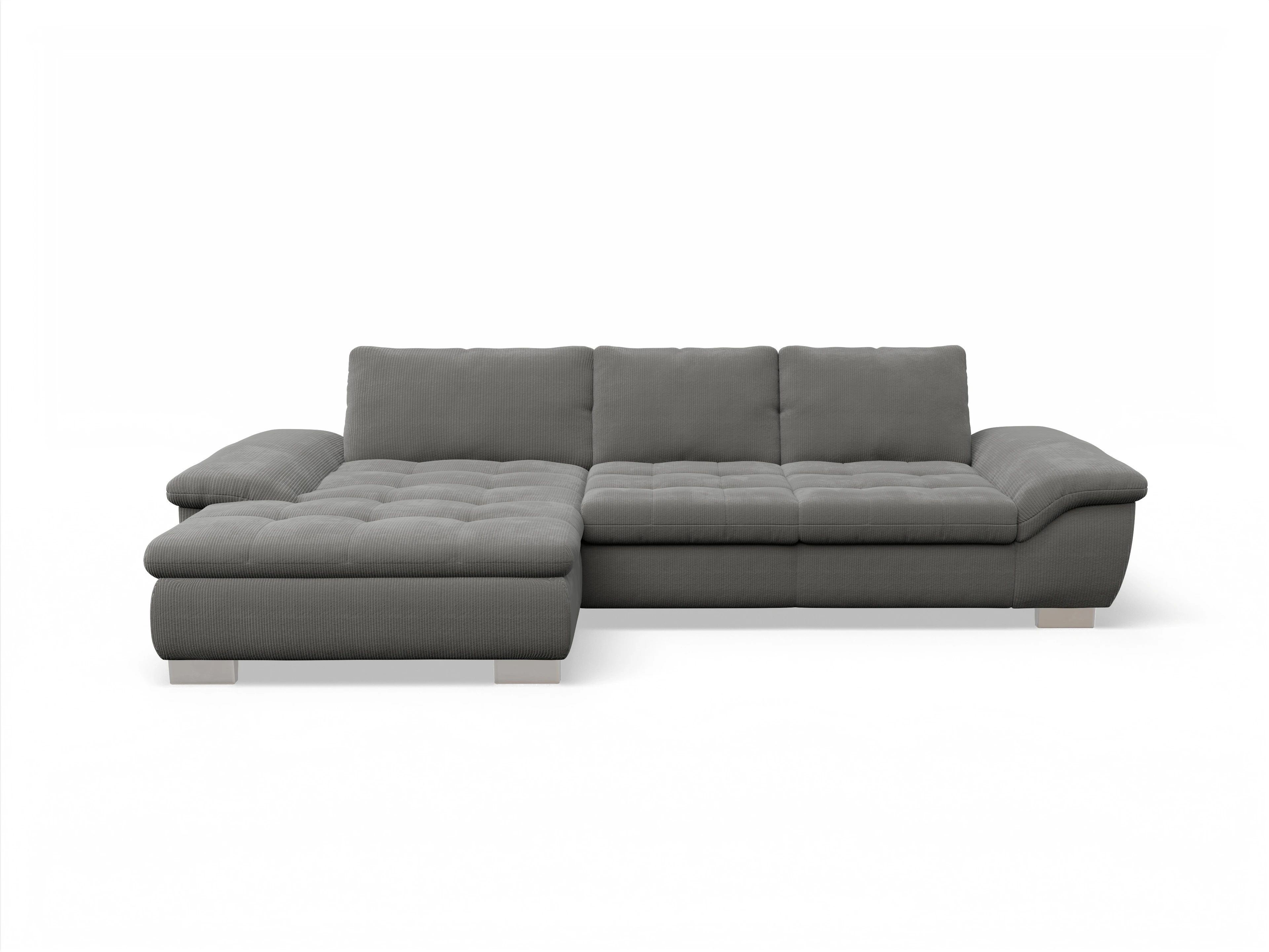 Sitz Concept smart 1007 Canape Medium L Ansicht des Produktes SC Smart 1007 Ecksofa links Abschluss offen in Stoff Braun