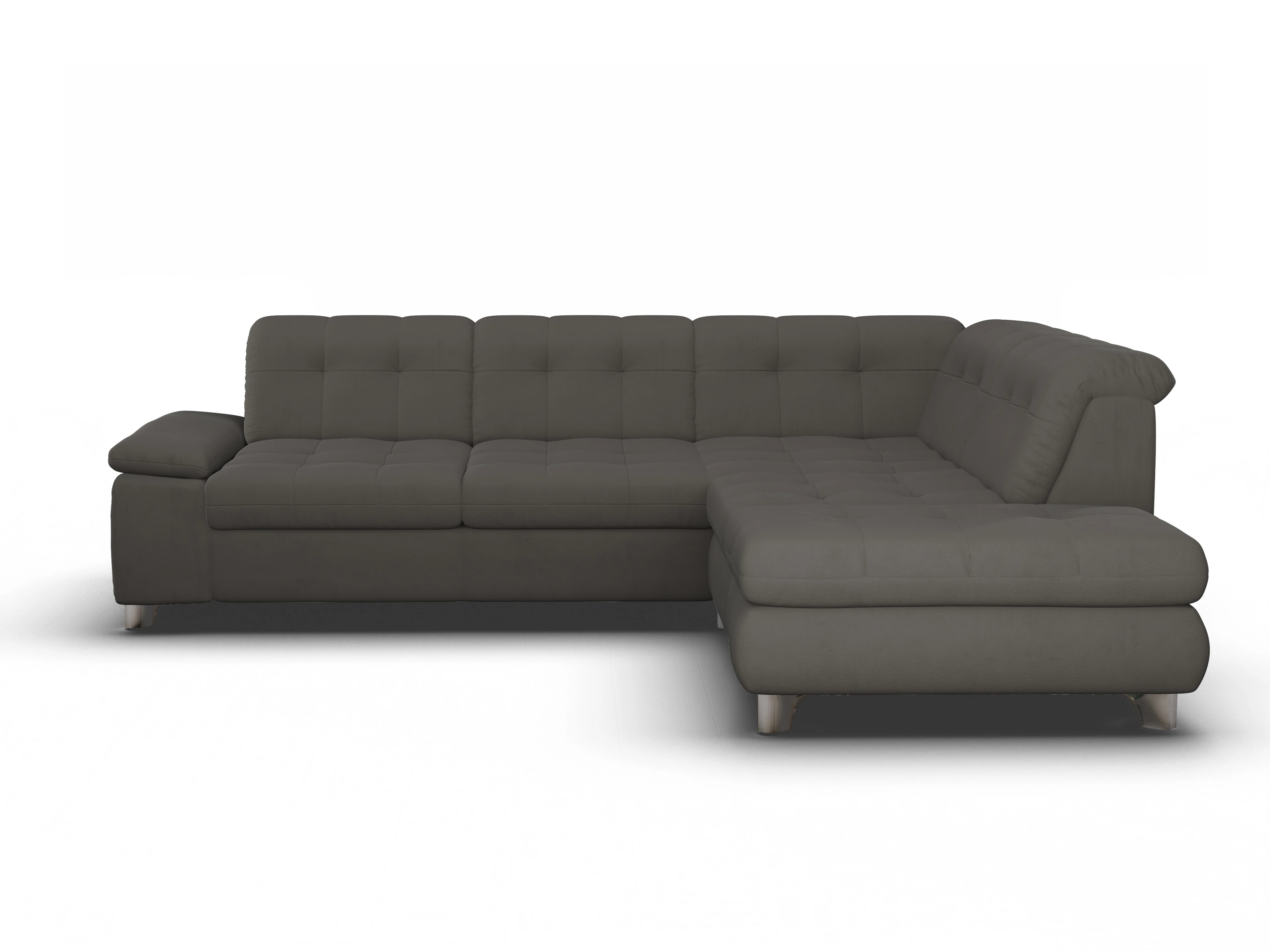 Ansicht des Produktes SC Smart 1012 Ecksofa rechts Abschluss offen in Stoff Grau