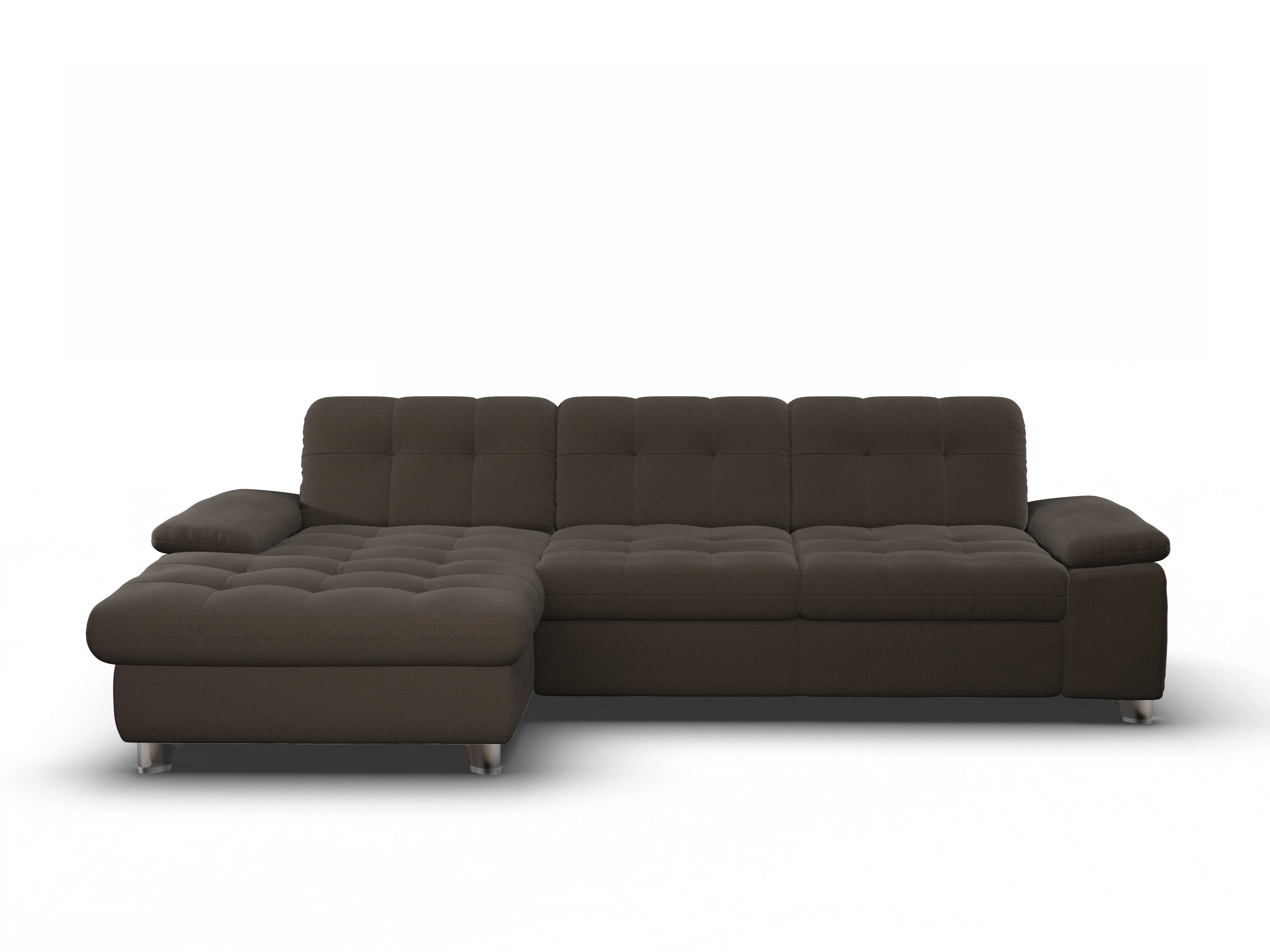 Ansicht des Produktes SC Smart 1012 Ecksofa links Abschluss offen in Stoff Braun