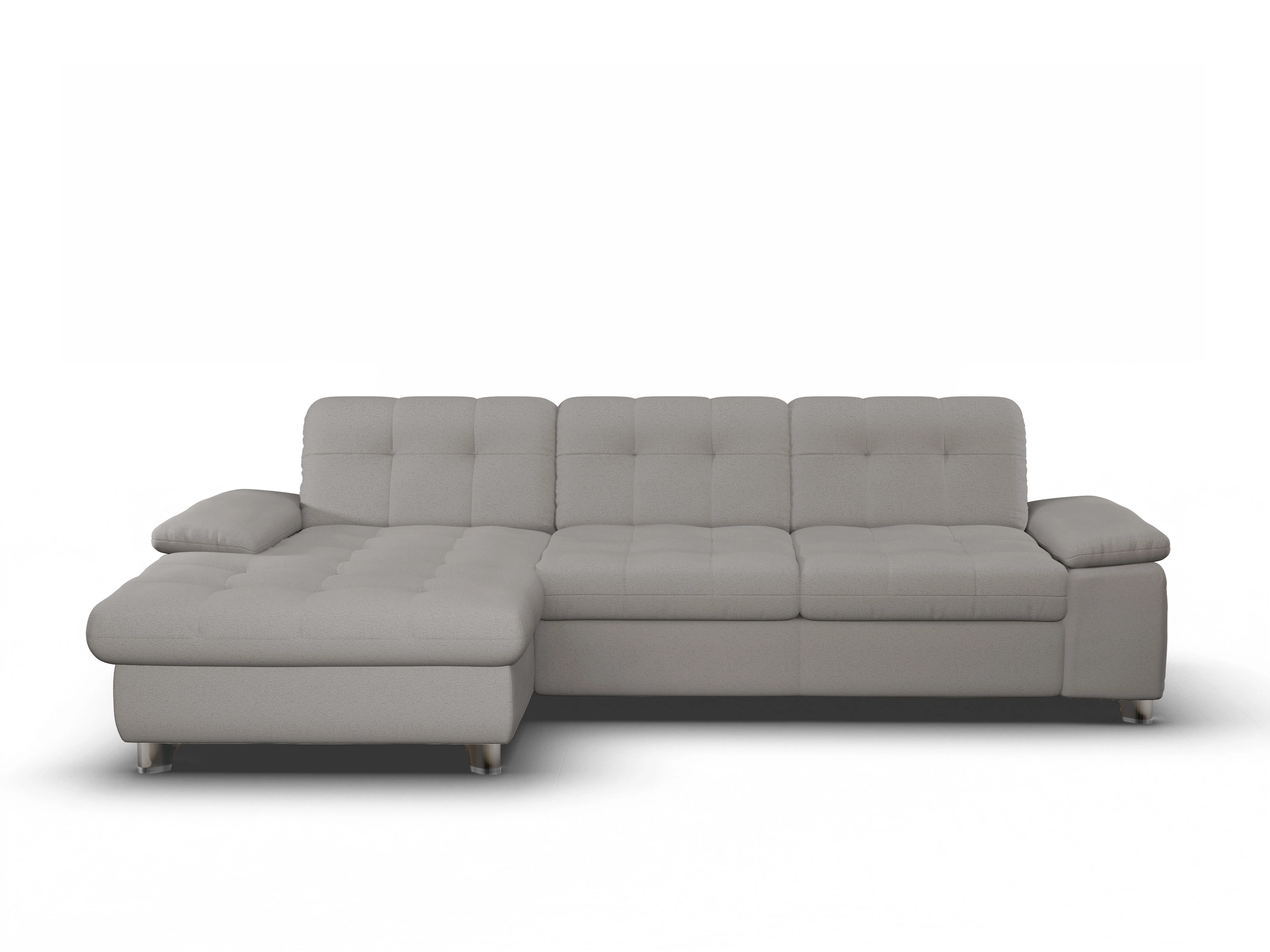 Ansicht des Produktes SC Smart 1012 Ecksofa links Abschluss offen in Stoff Grau