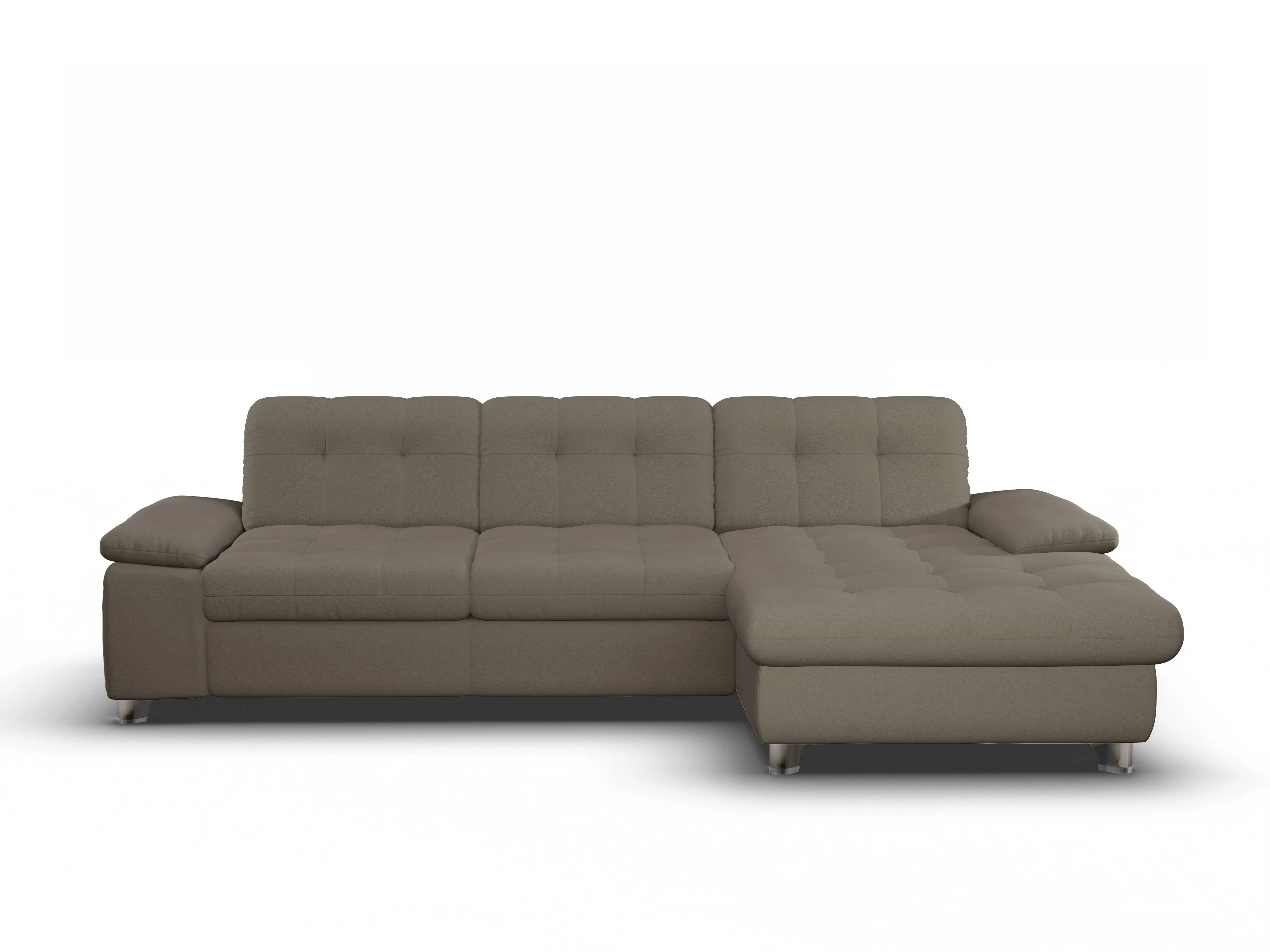 Ansicht des Produktes SC Smart 1012 Ecksofa rechts Abschluss offen in Stoff Grau
