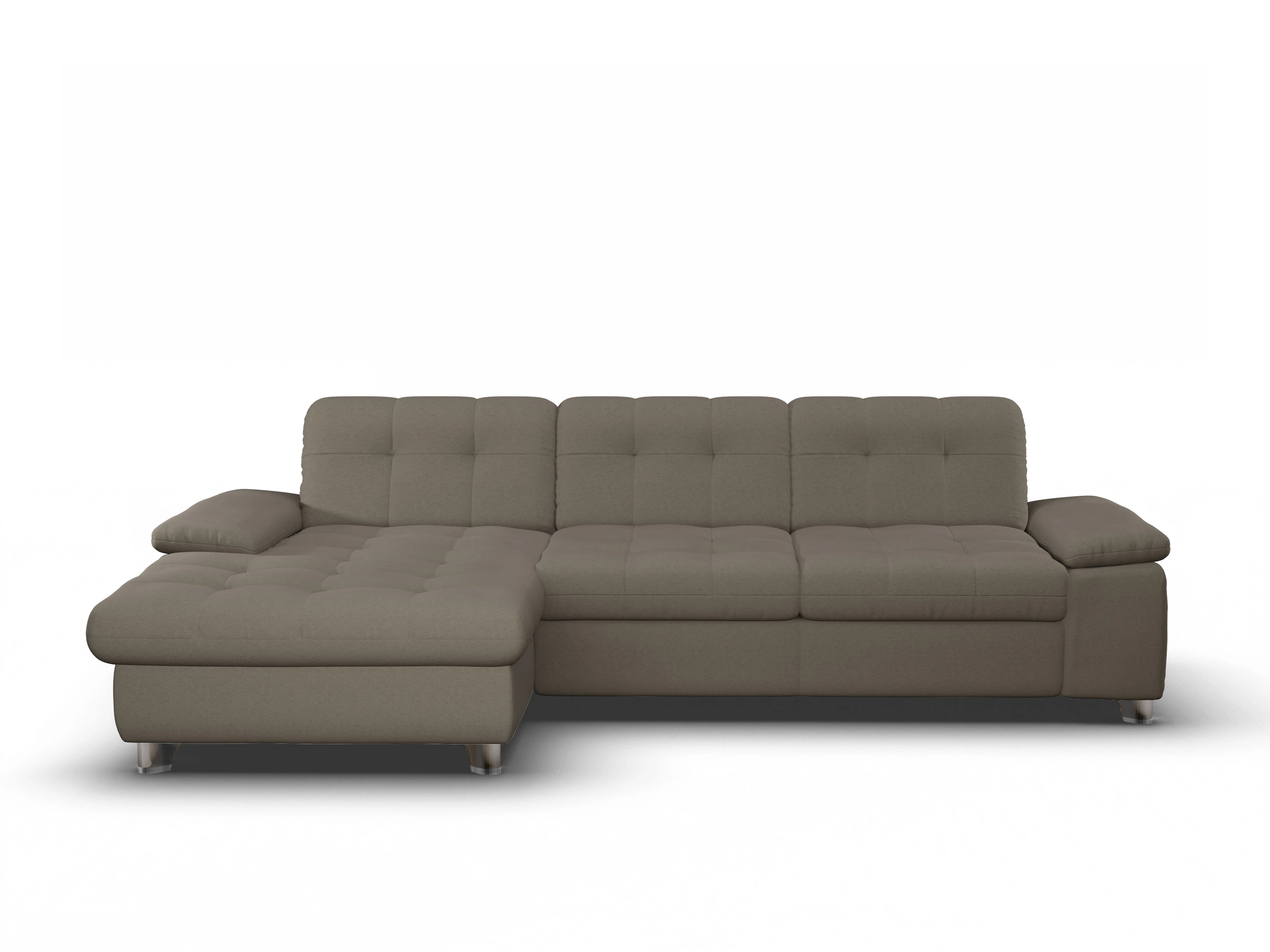 Ansicht des Produktes SC Smart 1012 Ecksofa links Abschluss offen in Stoff Grau