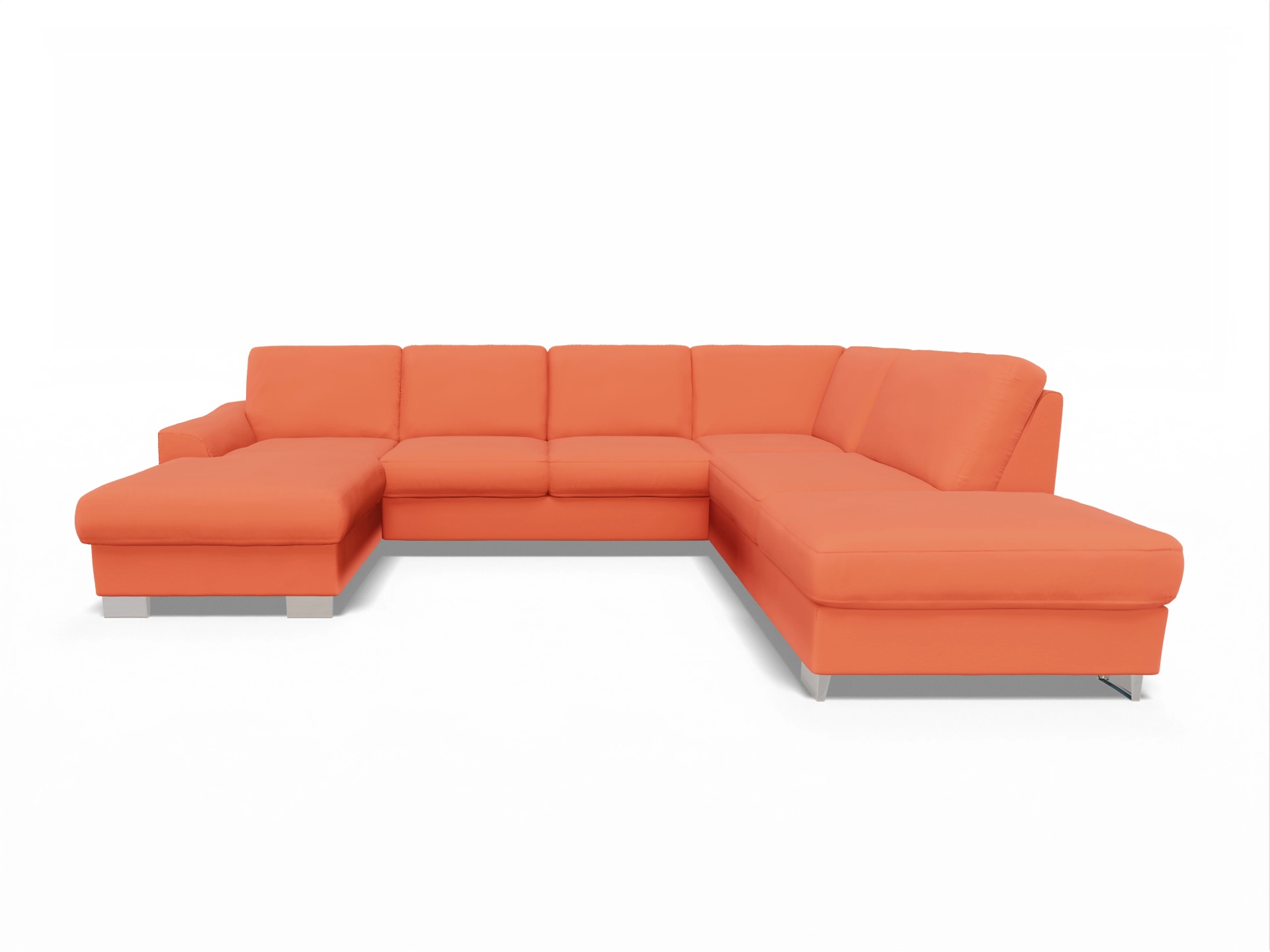 Ansicht des Produktes SC Family 1028 Wohnlandschaft offen beidseitig in Stoff Orange