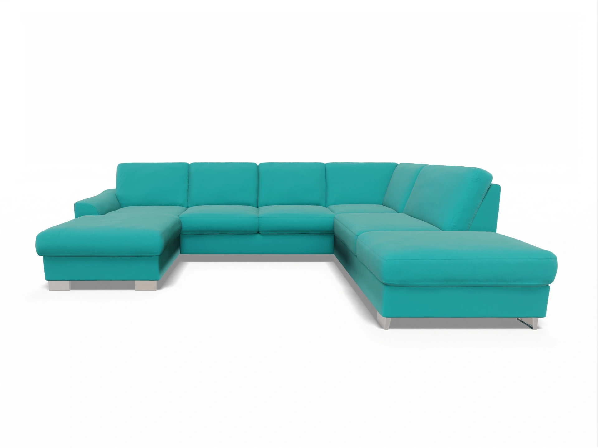 Ansicht des Produktes SC Family 1028 Wohnlandschaft offen beidseitig in Stoff Blau