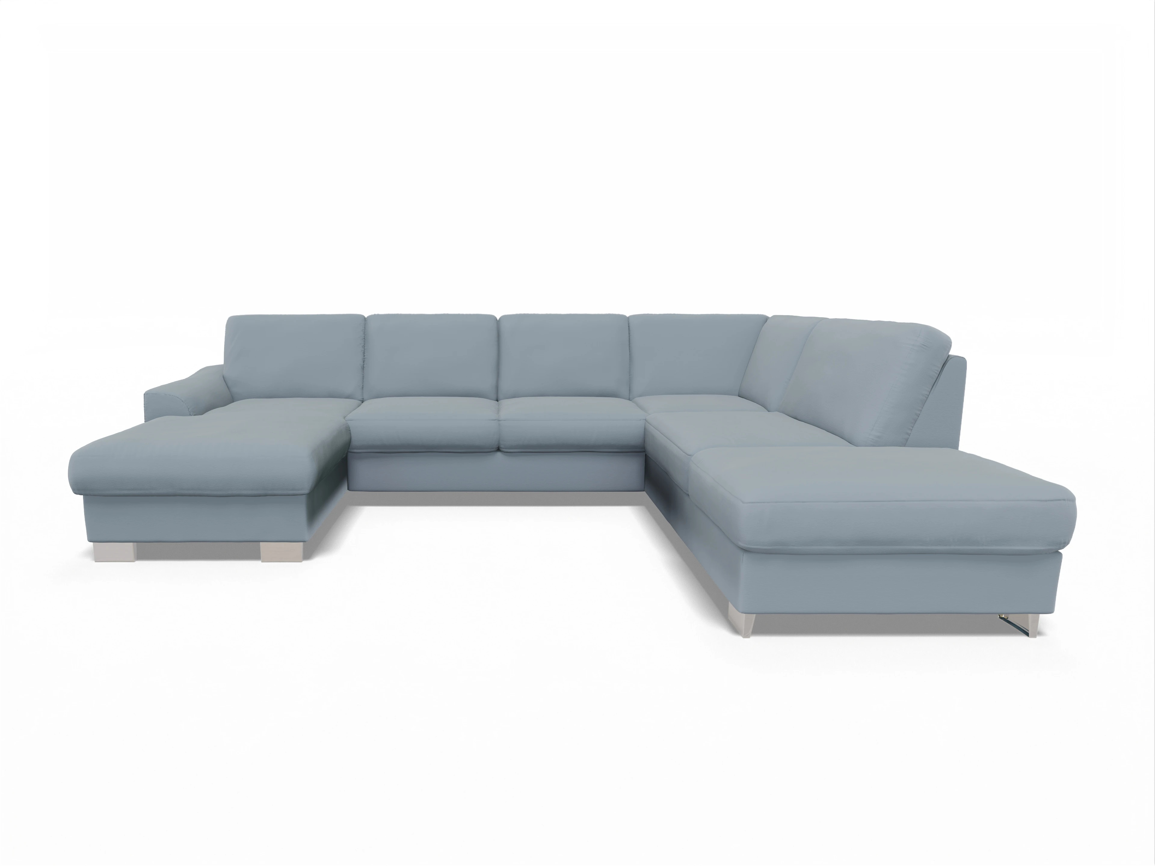 Ansicht des Produktes SC Family 1028 Wohnlandschaft offen beidseitig in Stoff Blau
