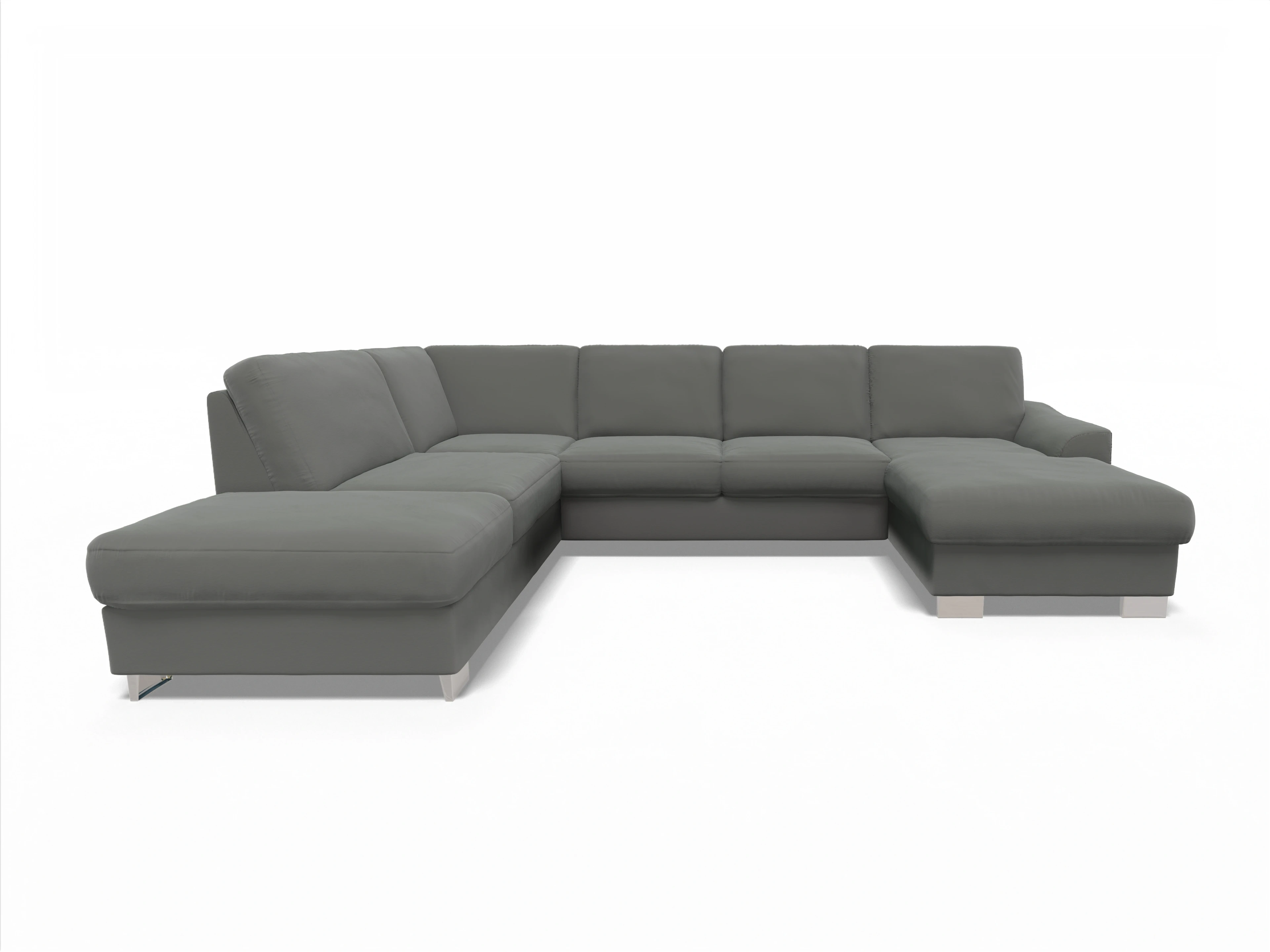 Ansicht des Produktes SC Family 1028 Wohnlandschaft offen beidseitig in Stoff Grau