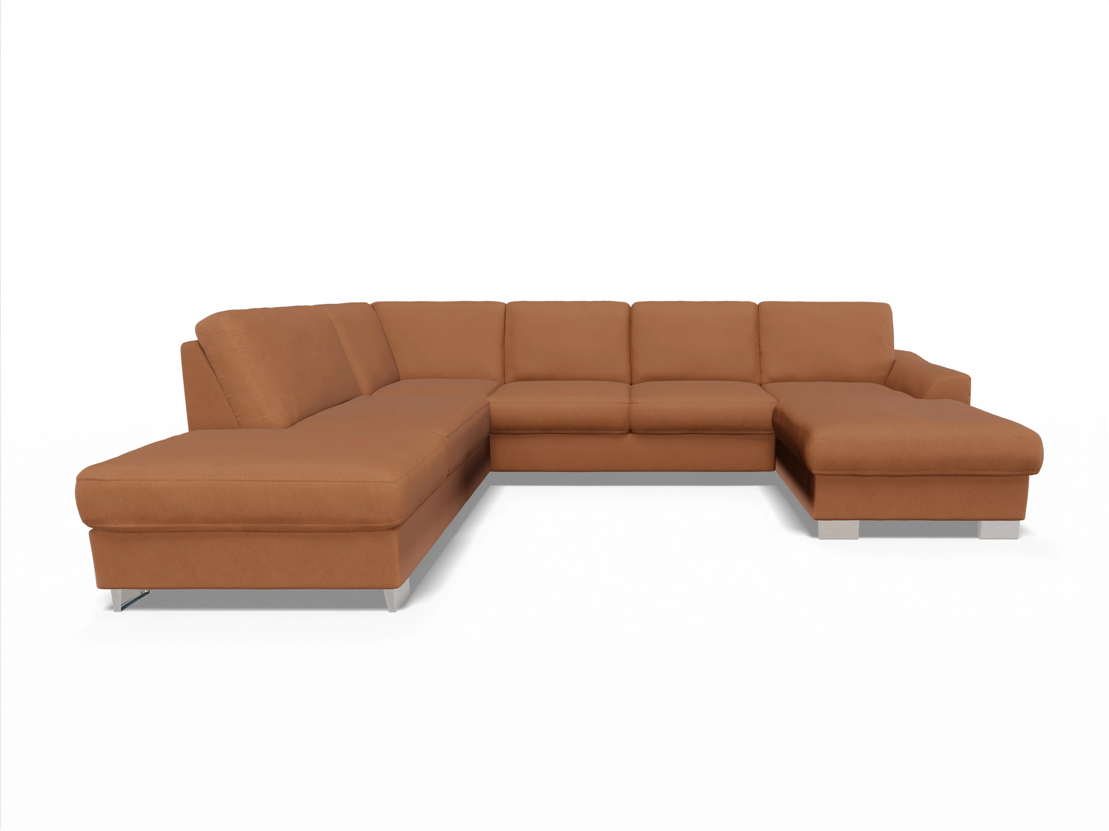 Ansicht des Produktes SC Family 1028 Wohnlandschaft offen beidseitig in Stoff Braun