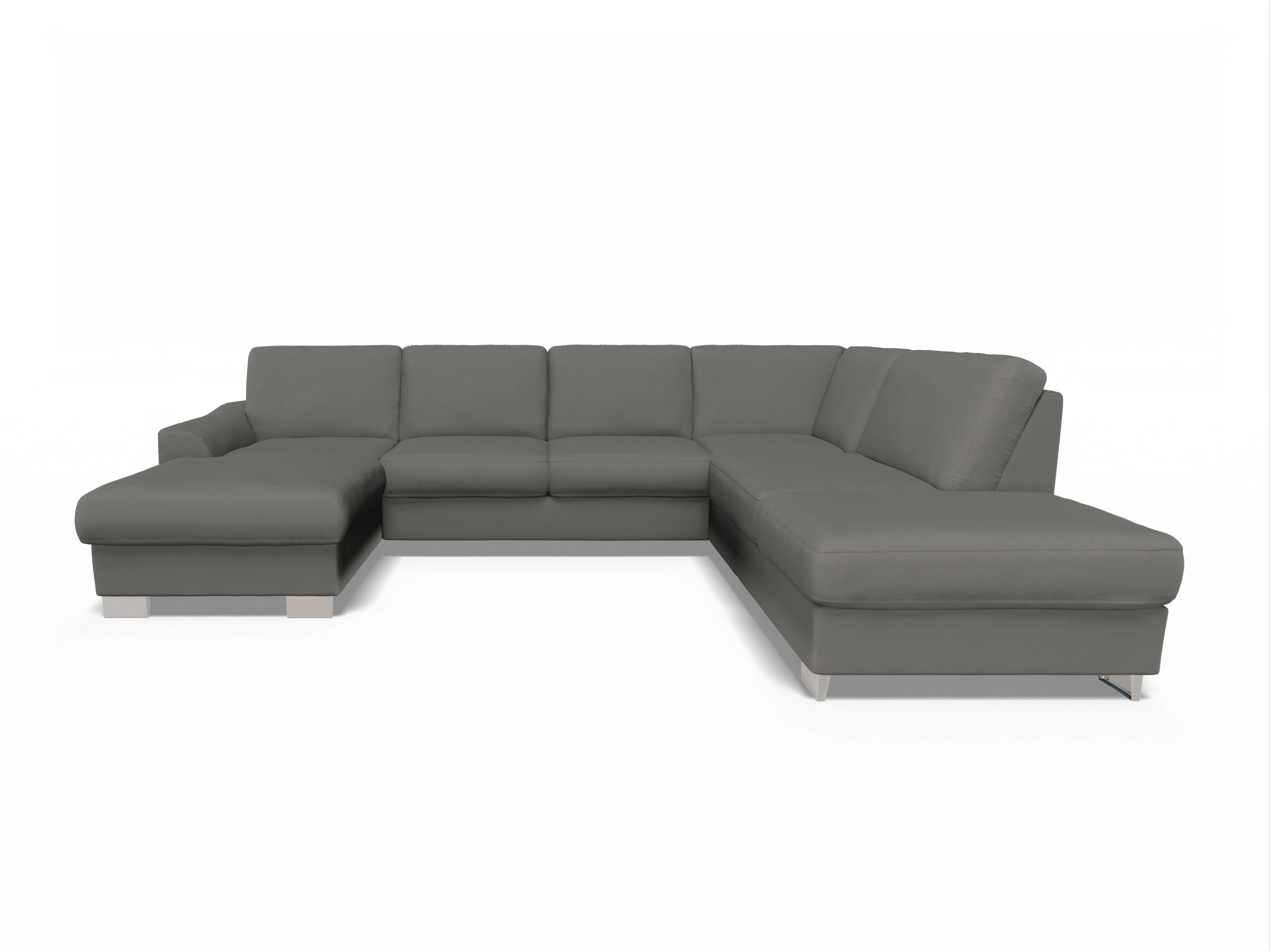 Ansicht des Produktes SC Family 1028 Wohnlandschaft offen beidseitig in Stoff Grau