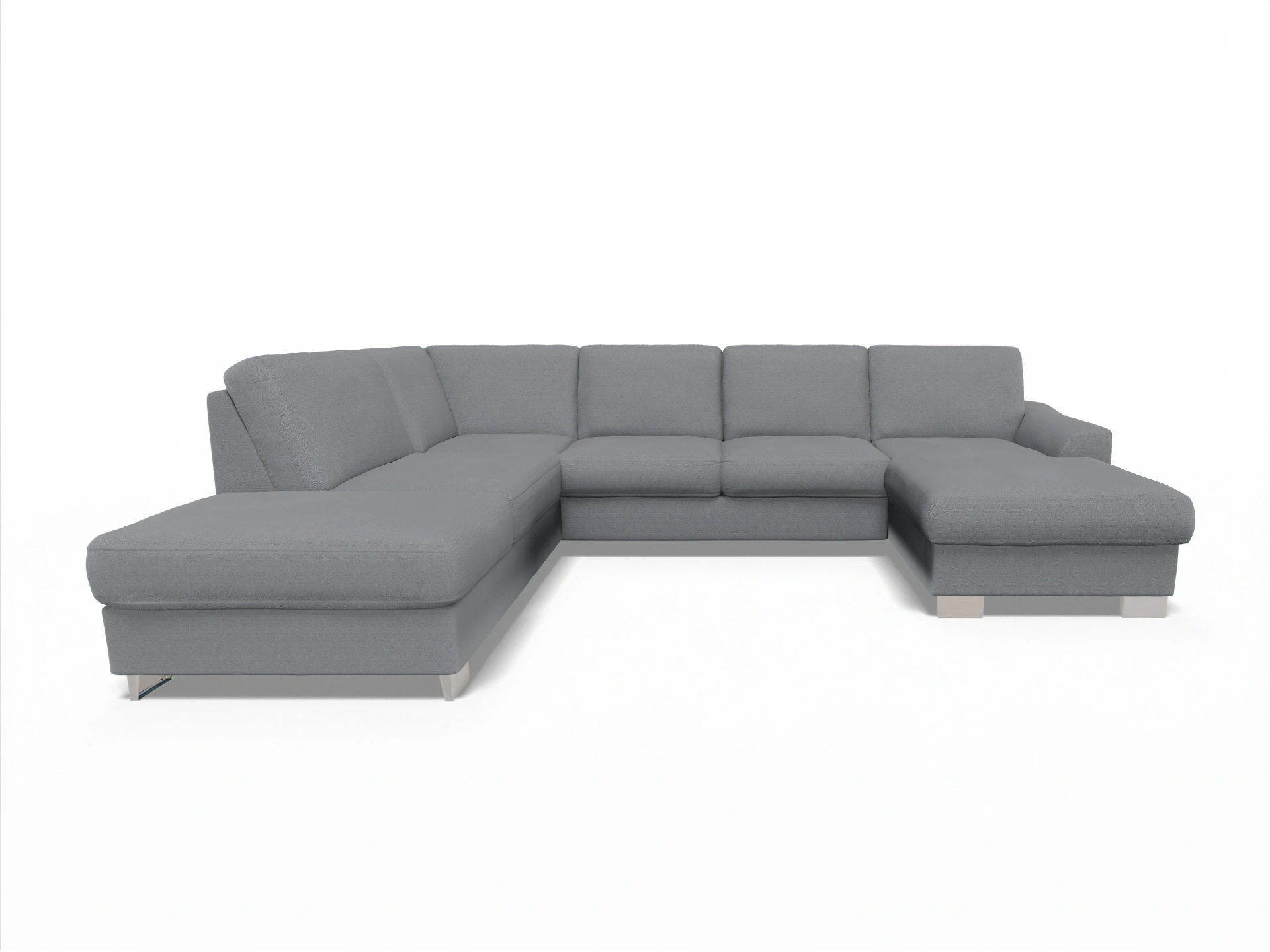 Ansicht des Produktes SC Family 1028 Wohnlandschaft offen beidseitig in Stoff Grau
