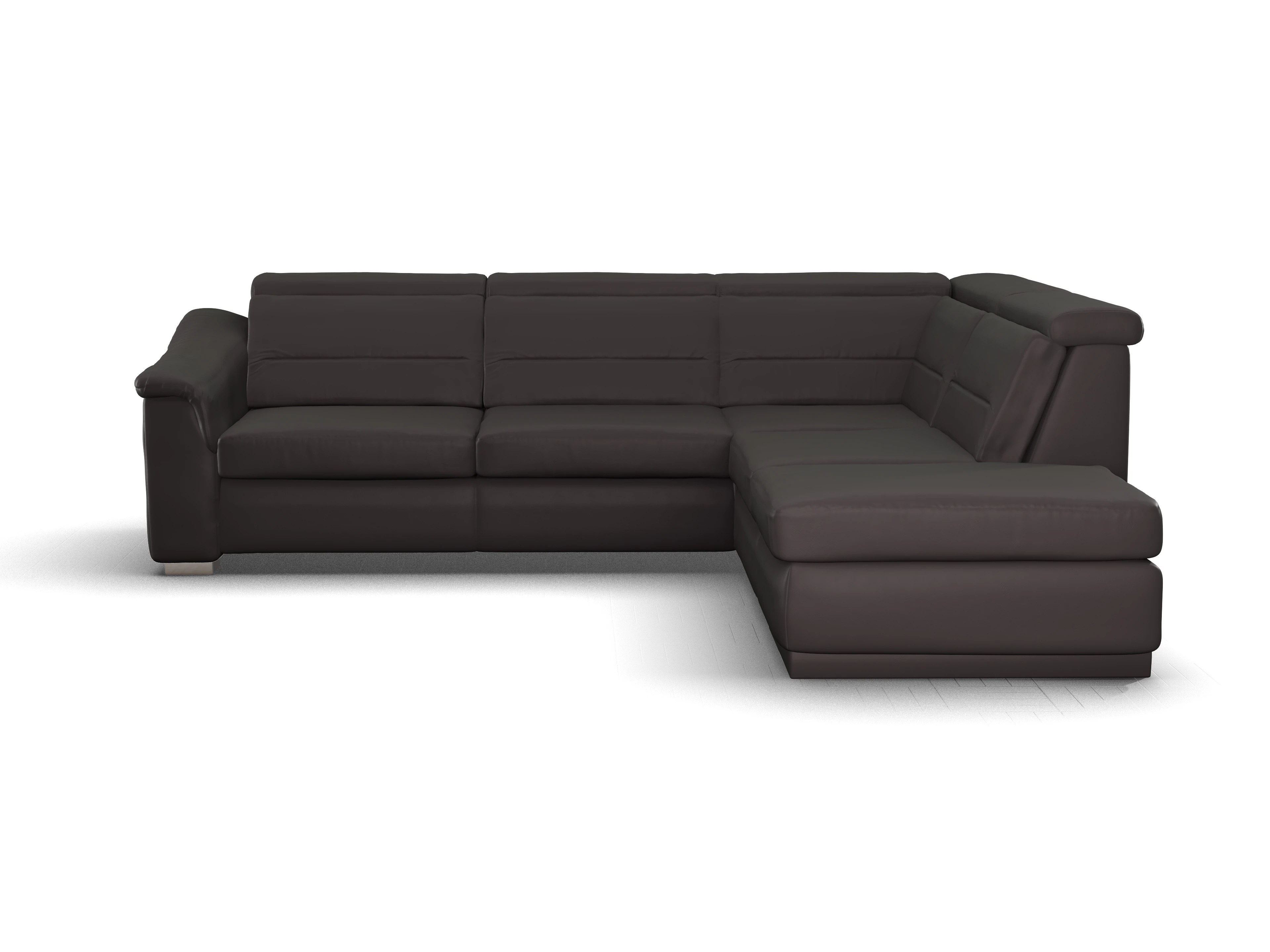 Ansicht des Produktes SC Select 1008 Ecksofa rechts Abschluss offen in Leder Braun