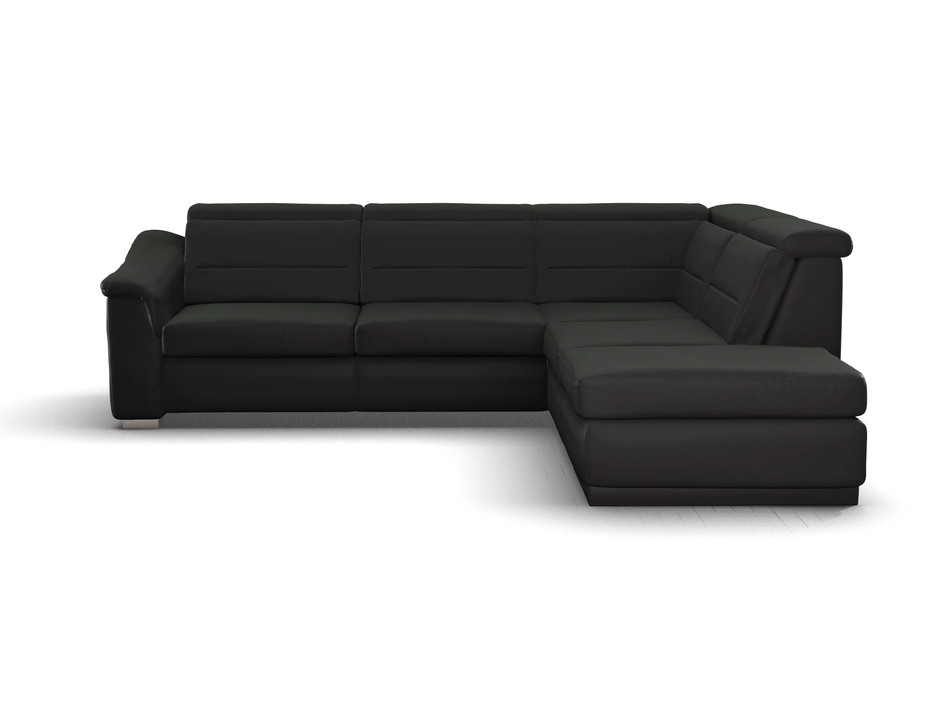 Ansicht des Produktes SC Select 1008 Ecksofa rechts Abschluss offen in Leder Schwarz
