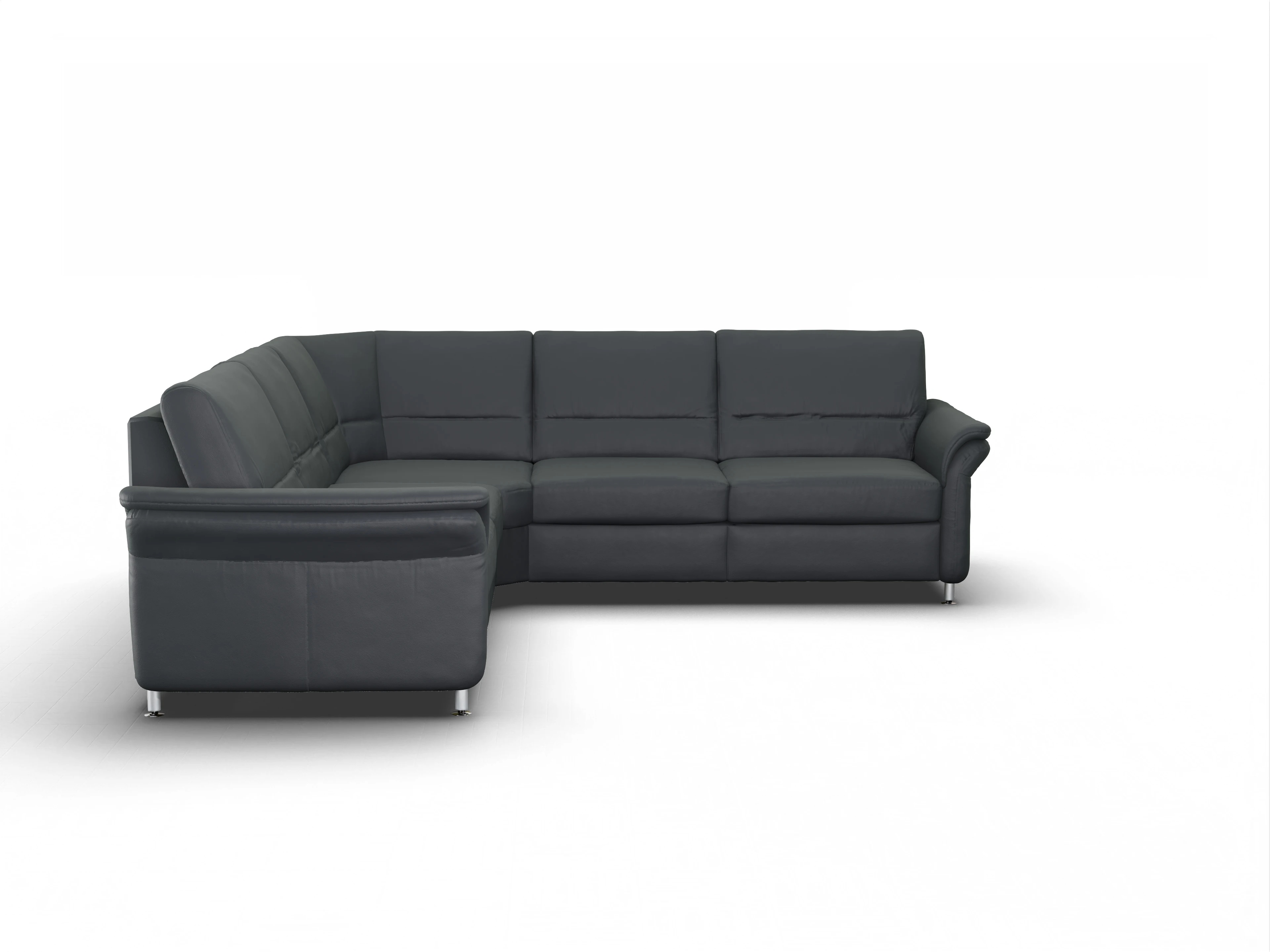 Sitz Concept Select 1010 Rundecke Medium Ansicht des Produktes SC Select 1010 Ecksofa gleichschenklig in Leder Grau