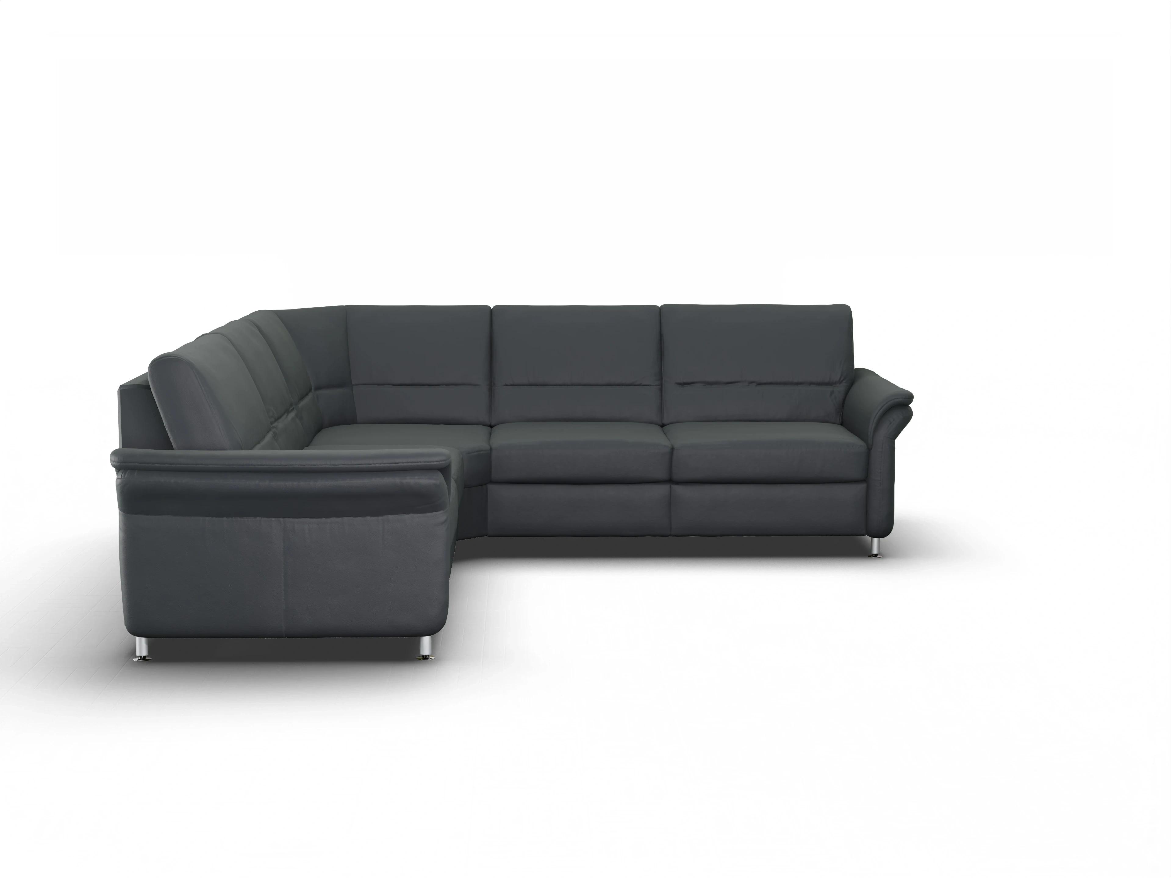 Sitz Concept Select 1010 Rundecke Medium Ansicht des Produktes SC Select 1010 Ecksofa gleichschenklig in Leder Grau