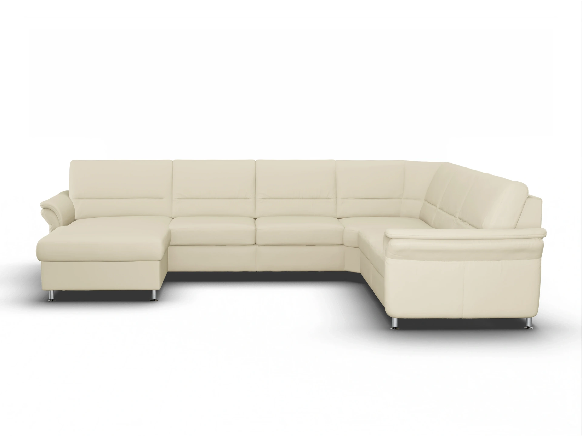 Ansicht des Produktes SC Select 1010 Wohnlandschaft Armlehne rechts Abschluss offen links in Leder Beige