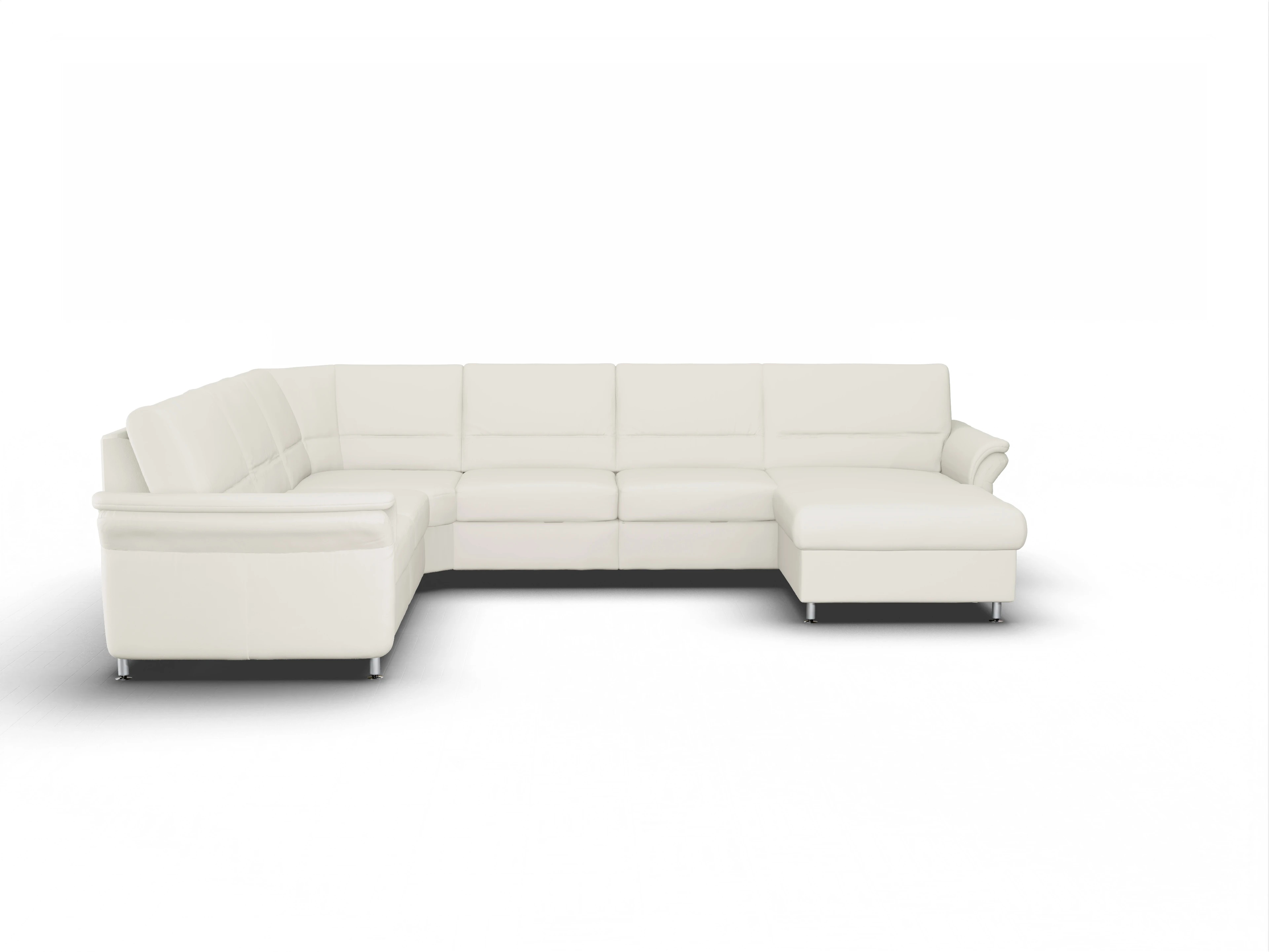 Sitz Concept Select 1010 CanRE Medium R Ansicht des Produktes SC Select 1010 Wohnlandschaft Armlehne links Abschluss offen rechts in Leder Beige