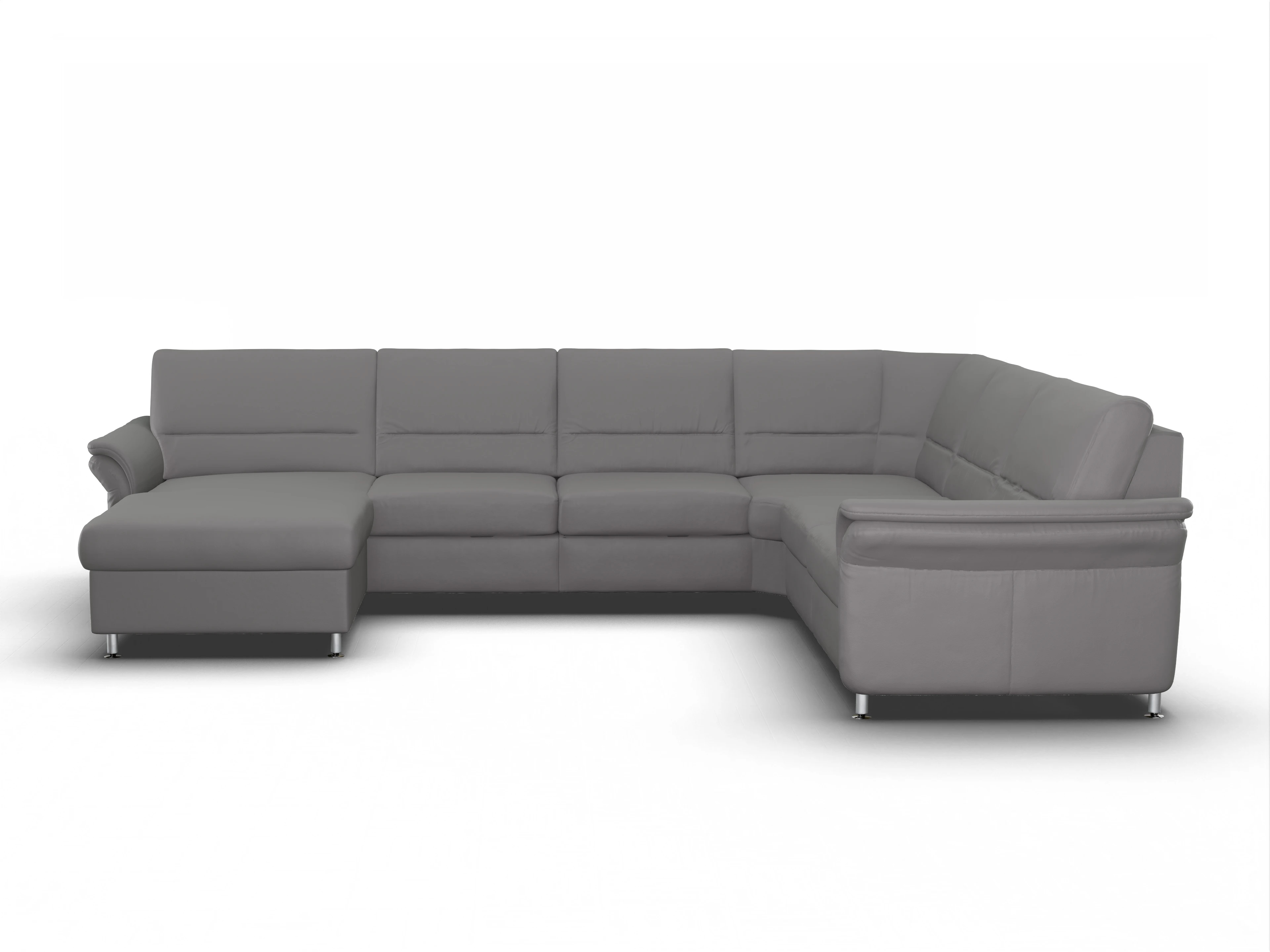 Ansicht des Produktes SC Select 1010 Wohnlandschaft Armlehne rechts Abschluss offen links in Leder Grau