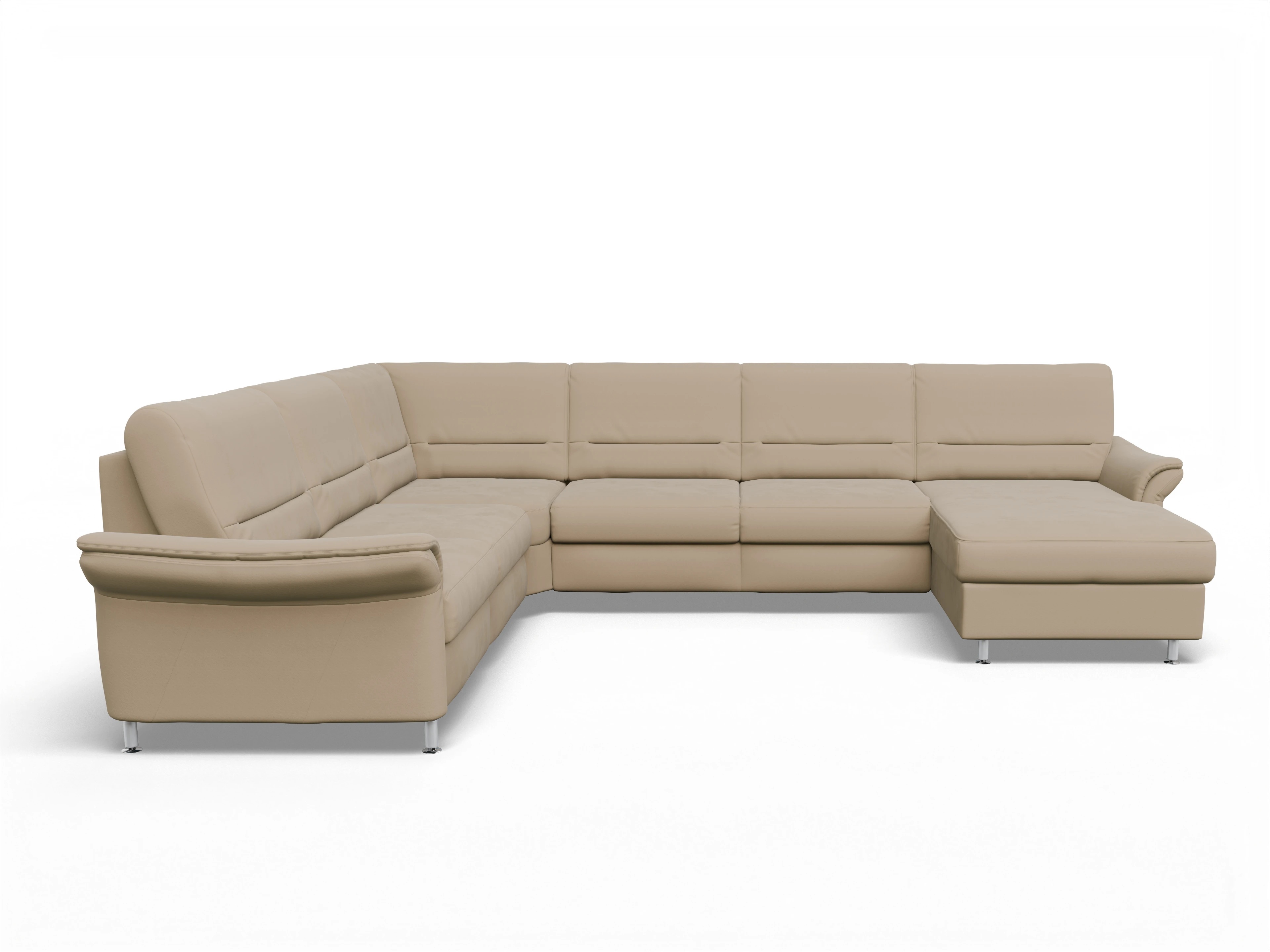 Sitz Concept Family 1010 CanRE Medium L Ansicht des Produktes SC Family 1010 Wohnlandschaft Armlehne links Abschluss offen rechts in Stoff Beige
