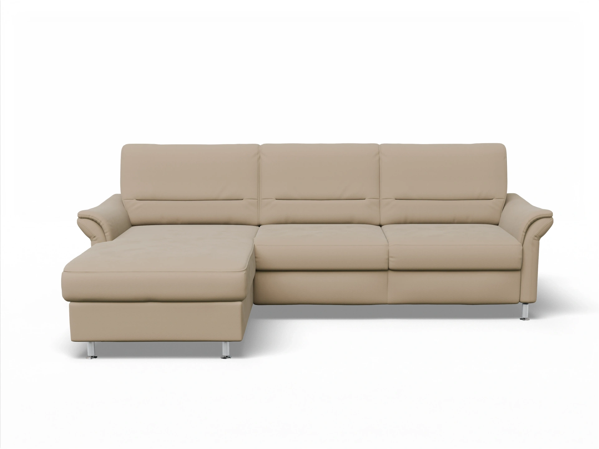 Ansicht des Produktes SC Family 1010 Ecksofa links Abschluss offen in Stoff Beige