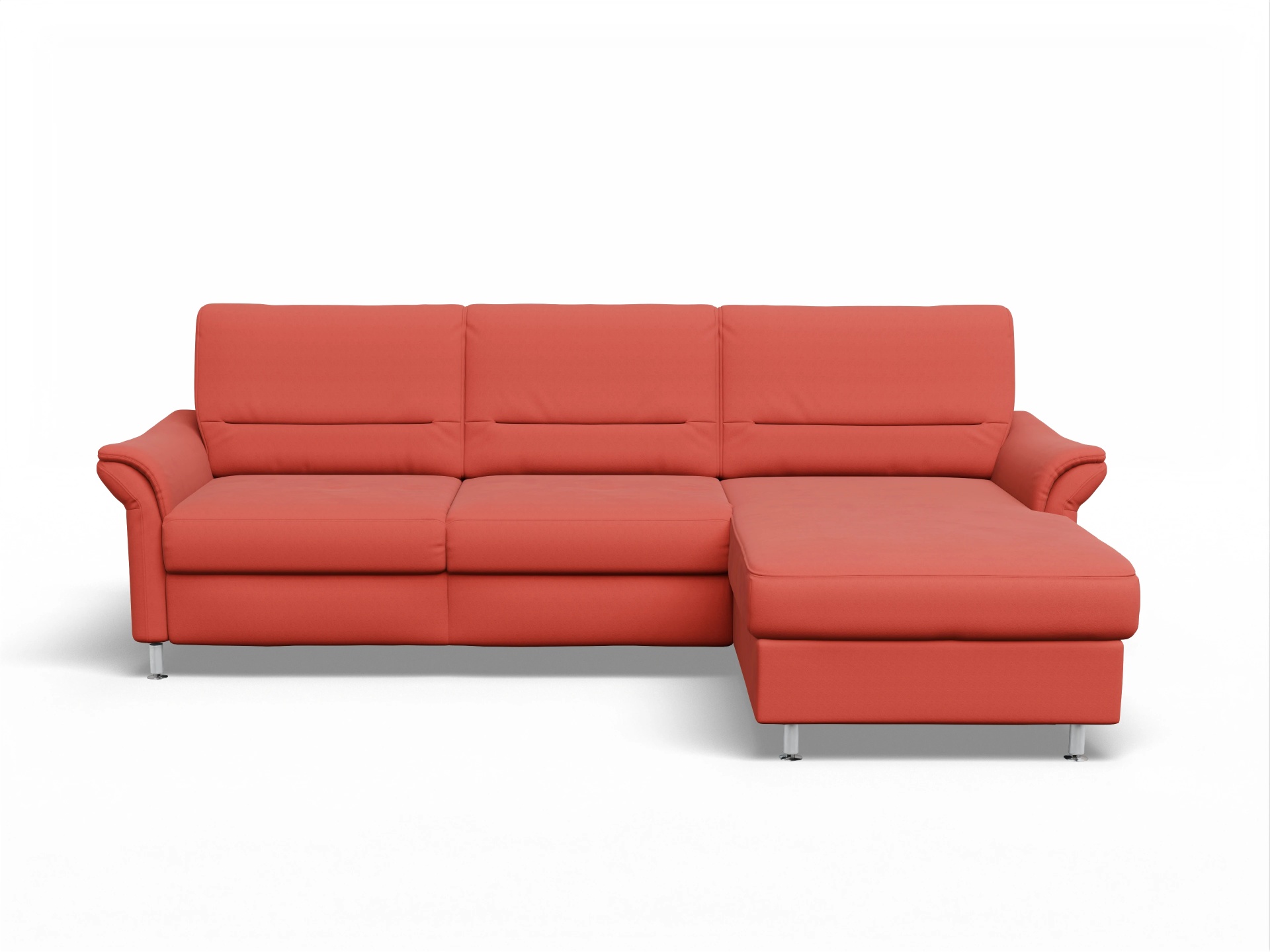 Ansicht des Produktes SC Family 1010 Ecksofa rechts Abschluss offen in Stoff Orange