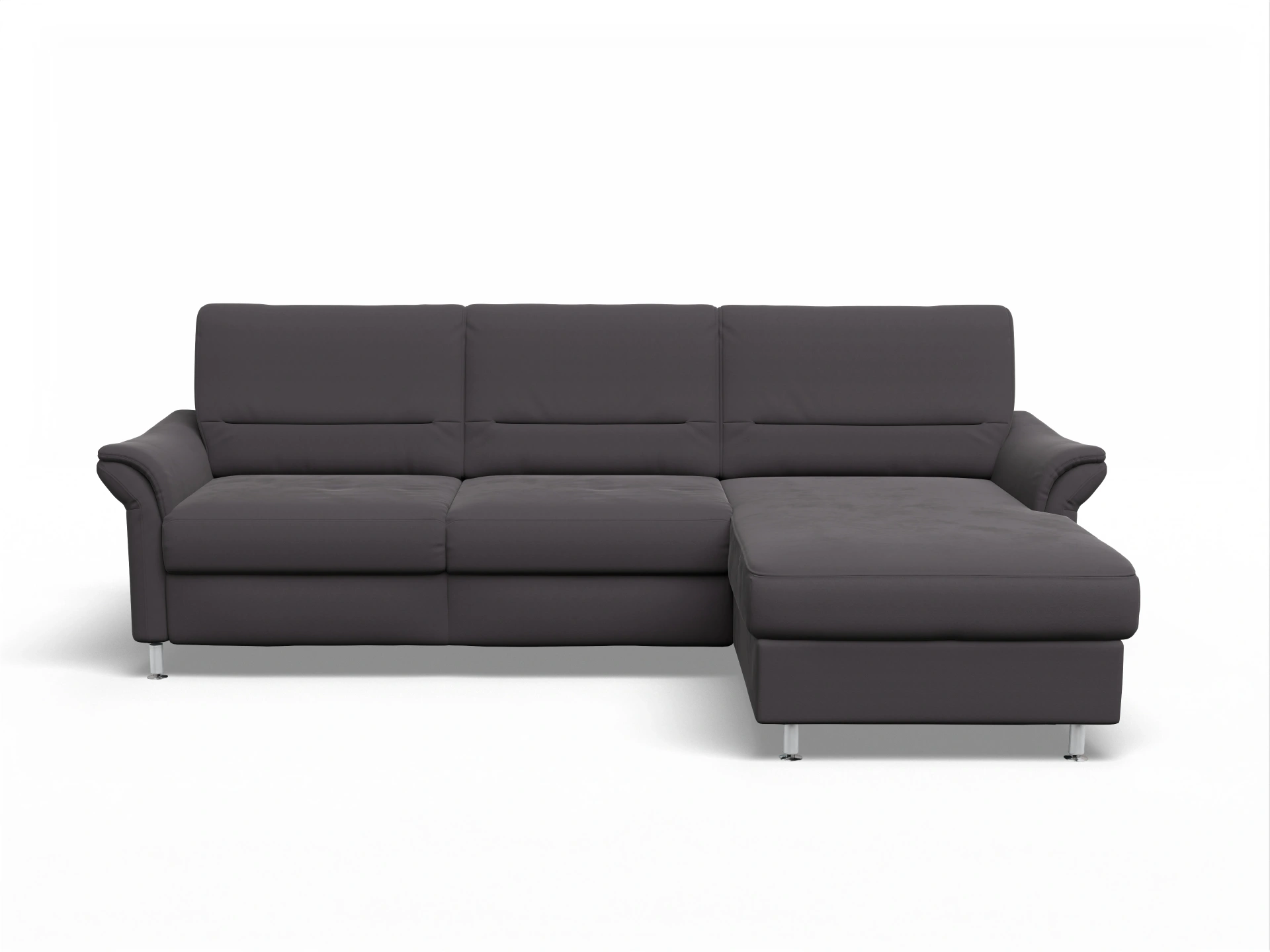 Ansicht des Produktes SC Family 1010 Ecksofa rechts Abschluss offen in Stoff Lila