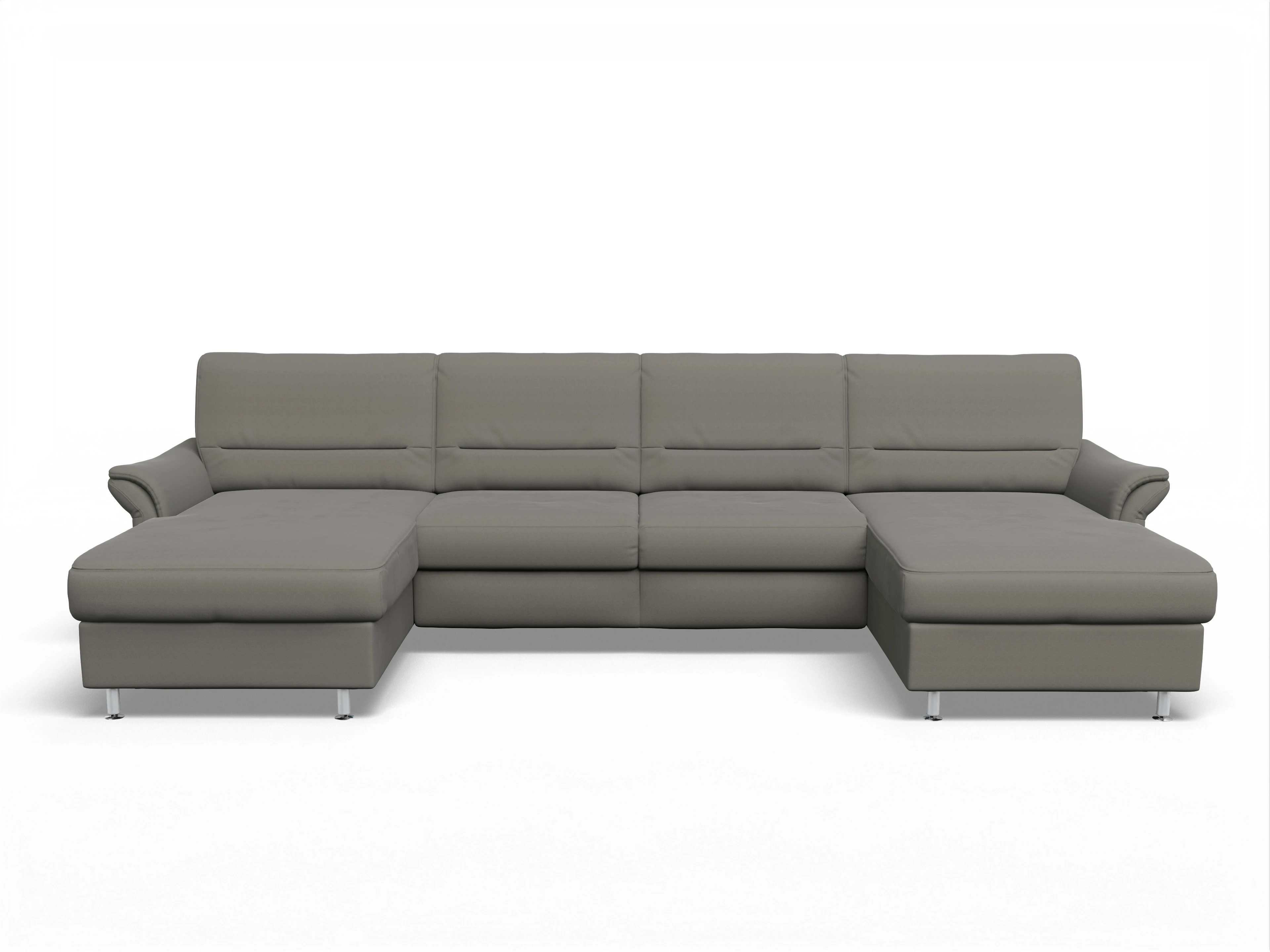 Ansicht des Produktes SC Family 1010 Wohnlandschaft offen beidseitig in Stoff Grau