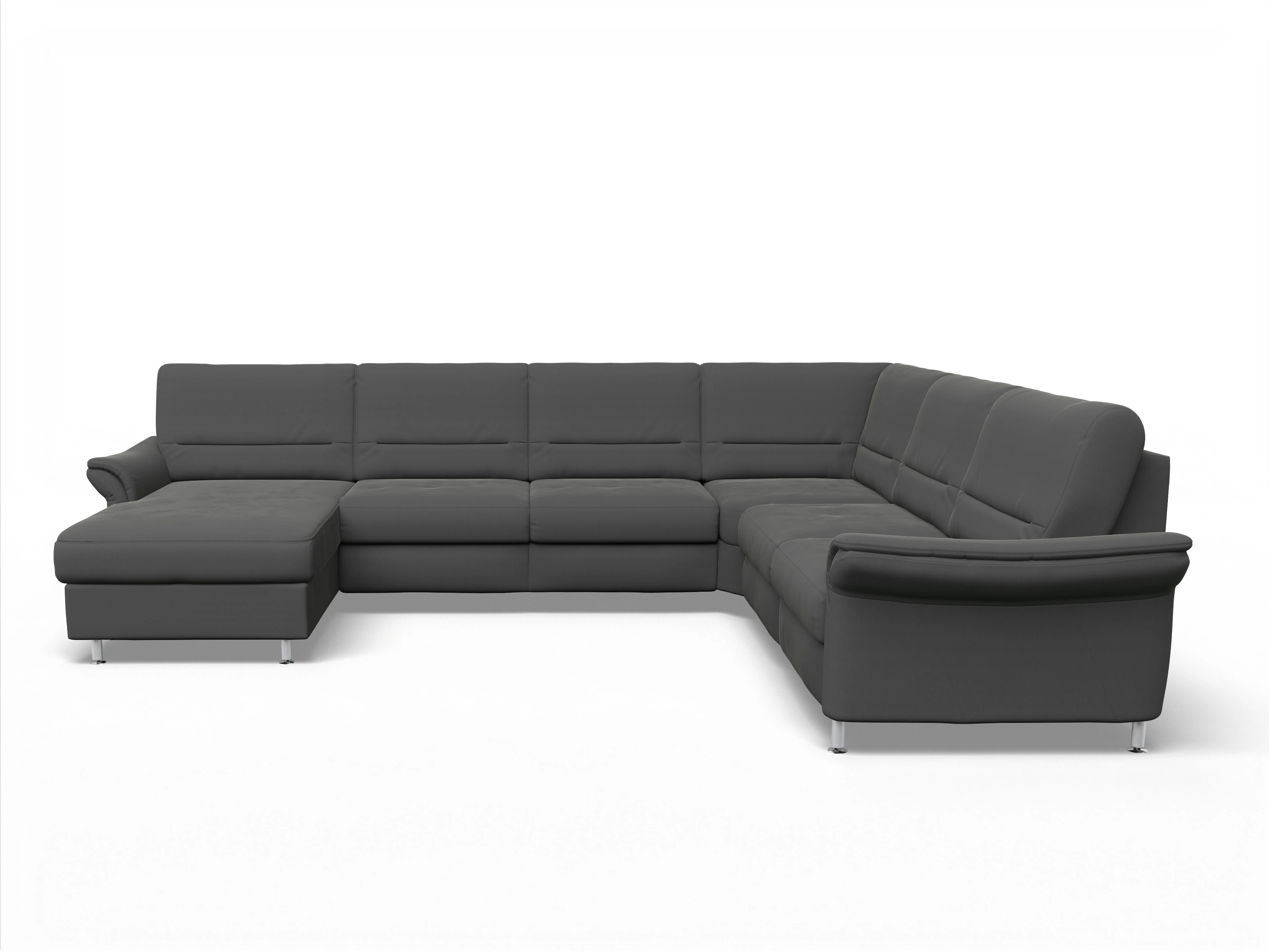 Ansicht des Produktes SC Family 1010 Wohnlandschaft Armlehne rechts Abschluss offen links in Stoff Grau