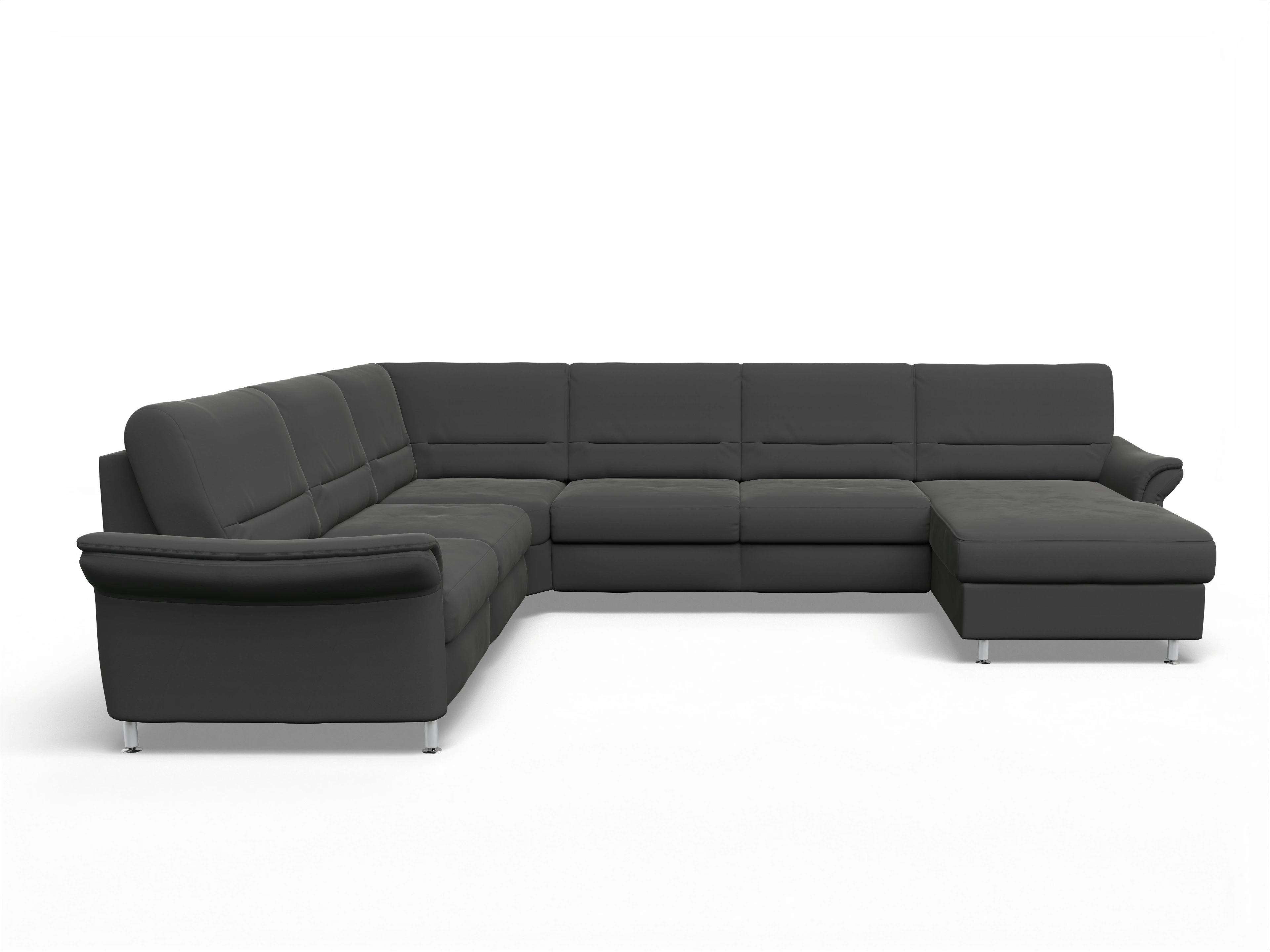 Ansicht des Produktes SC Family 1010 Wohnlandschaft Armlehne links Abschluss offen rechts in Stoff Grau