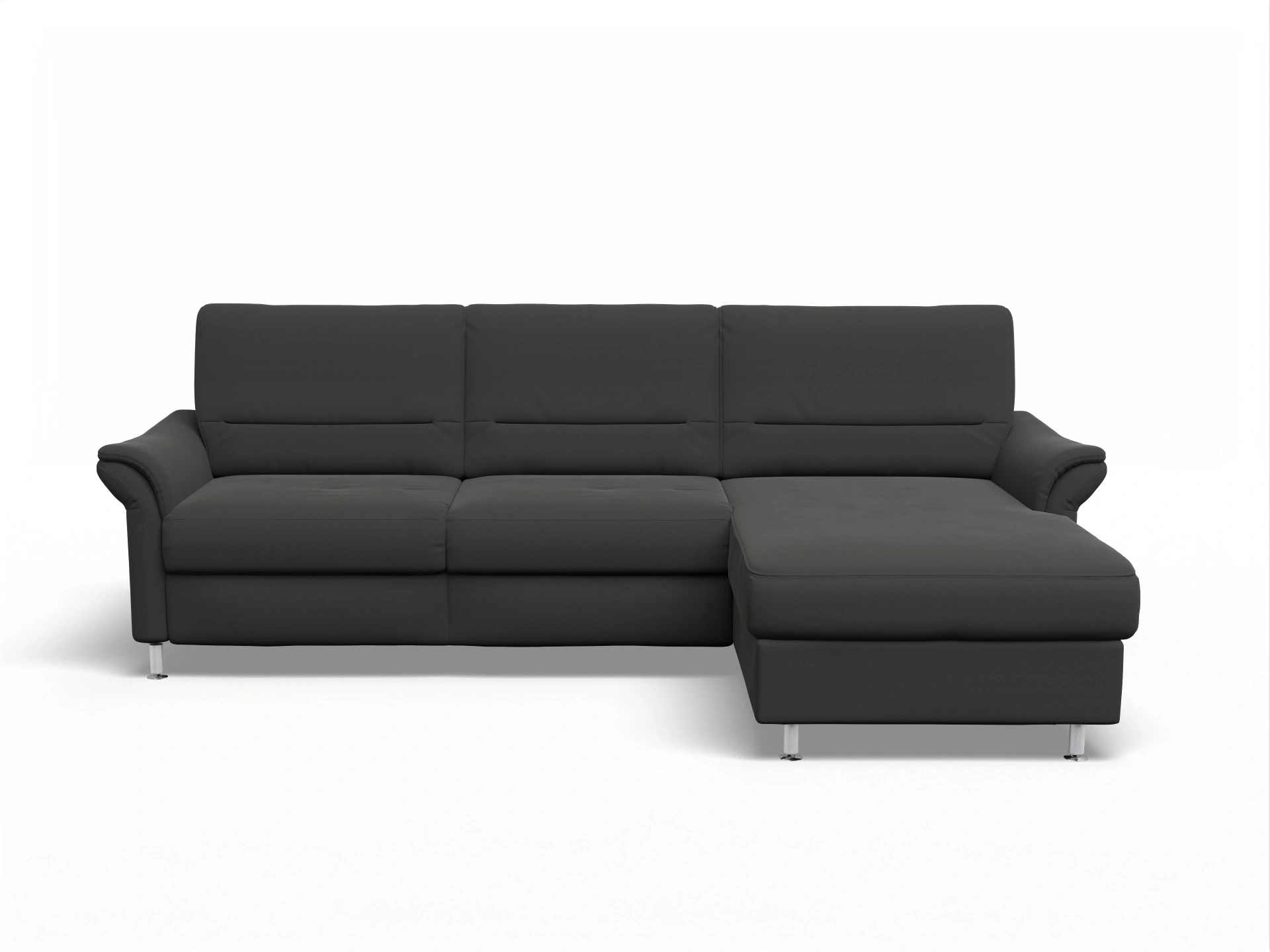 Ansicht des Produktes SC Family 1010 Ecksofa rechts Abschluss offen in Stoff Schwarz