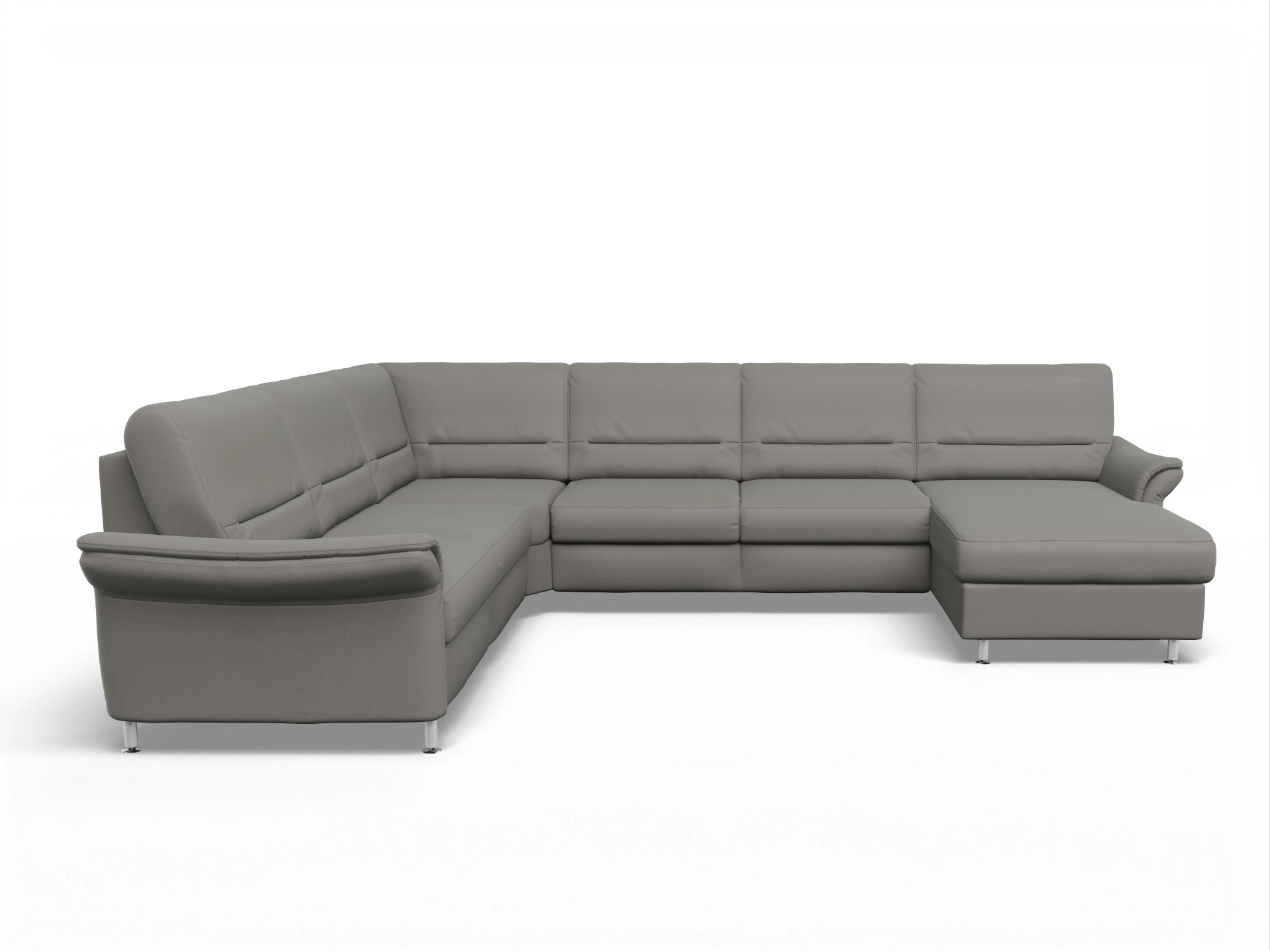 Ansicht des Produktes SC Family 1010 Wohnlandschaft Armlehne links Abschluss offen rechts in Stoff Grau