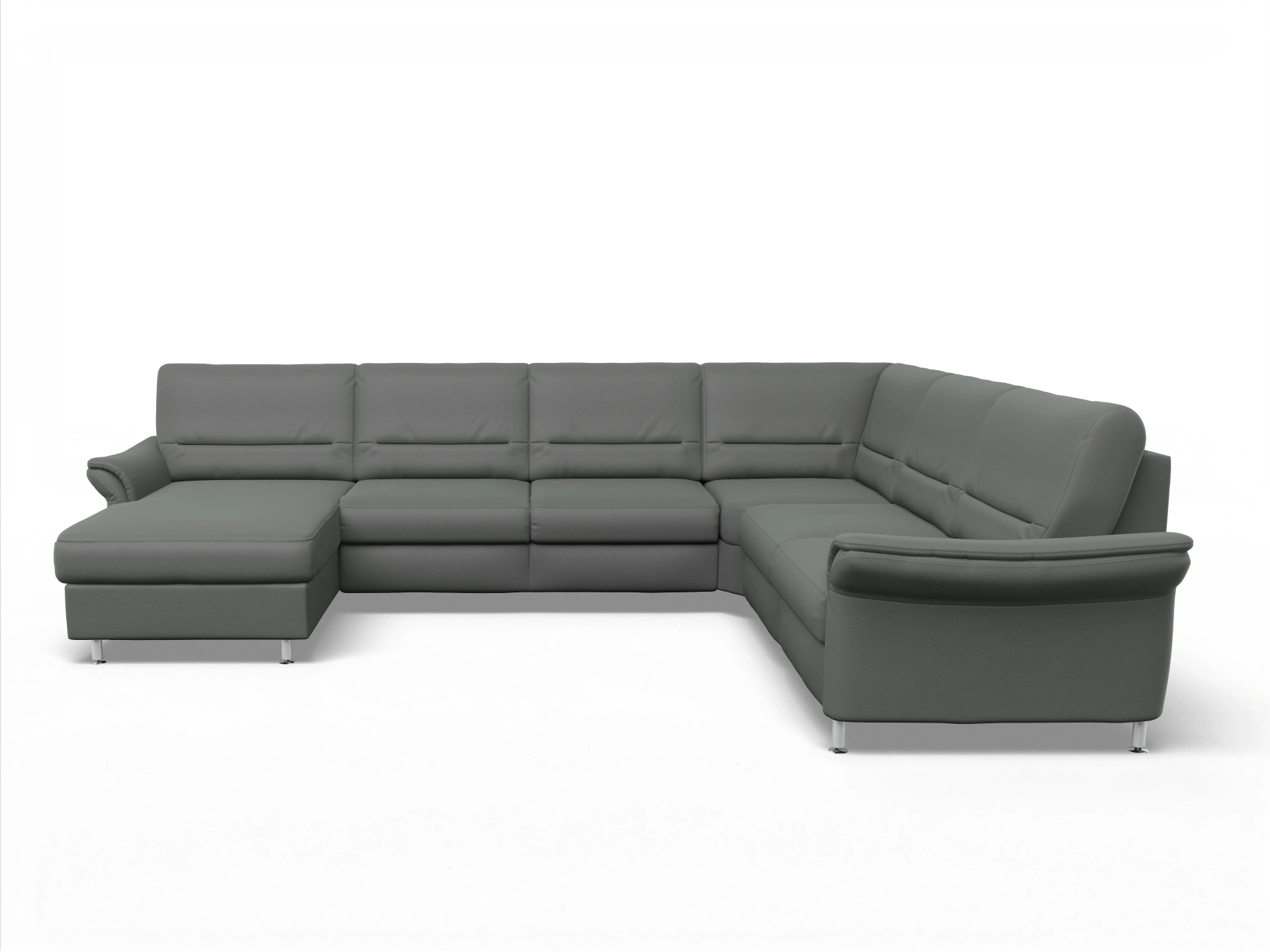 Ansicht des Produktes SC Family 1010 Wohnlandschaft Armlehne rechts Abschluss offen links in Stoff Grau