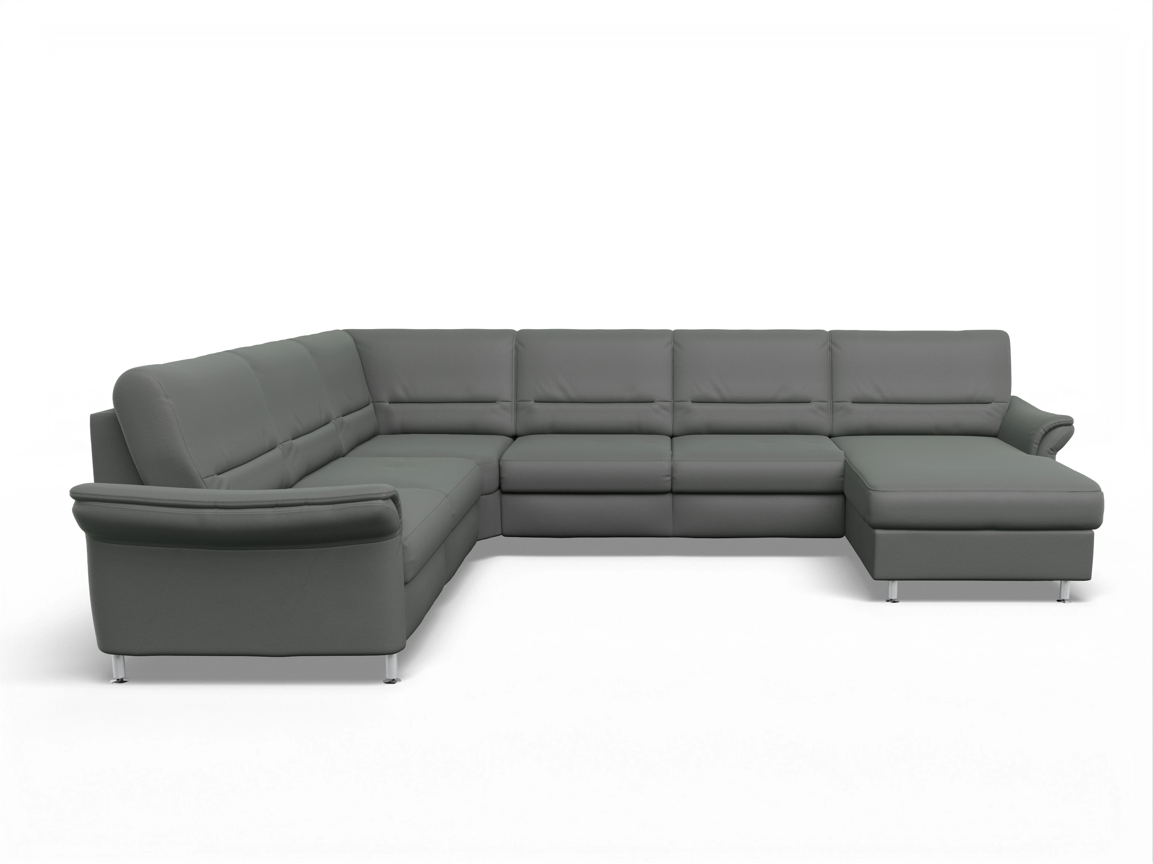 Ansicht des Produktes SC Family 1010 Wohnlandschaft Armlehne links Abschluss offen rechts in Stoff Grau