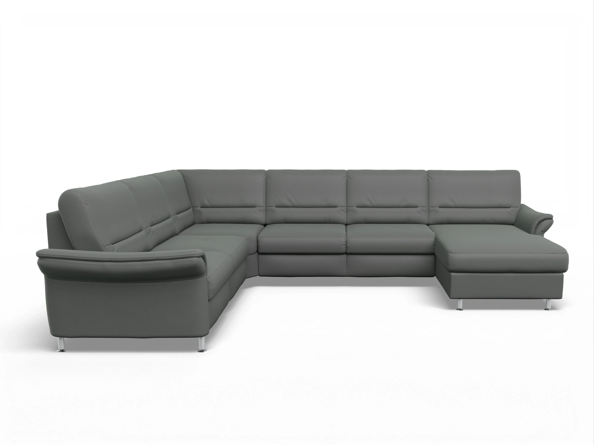 Ansicht des Produktes SC Family 1010 Wohnlandschaft Armlehne links Abschluss offen rechts in Stoff Grau