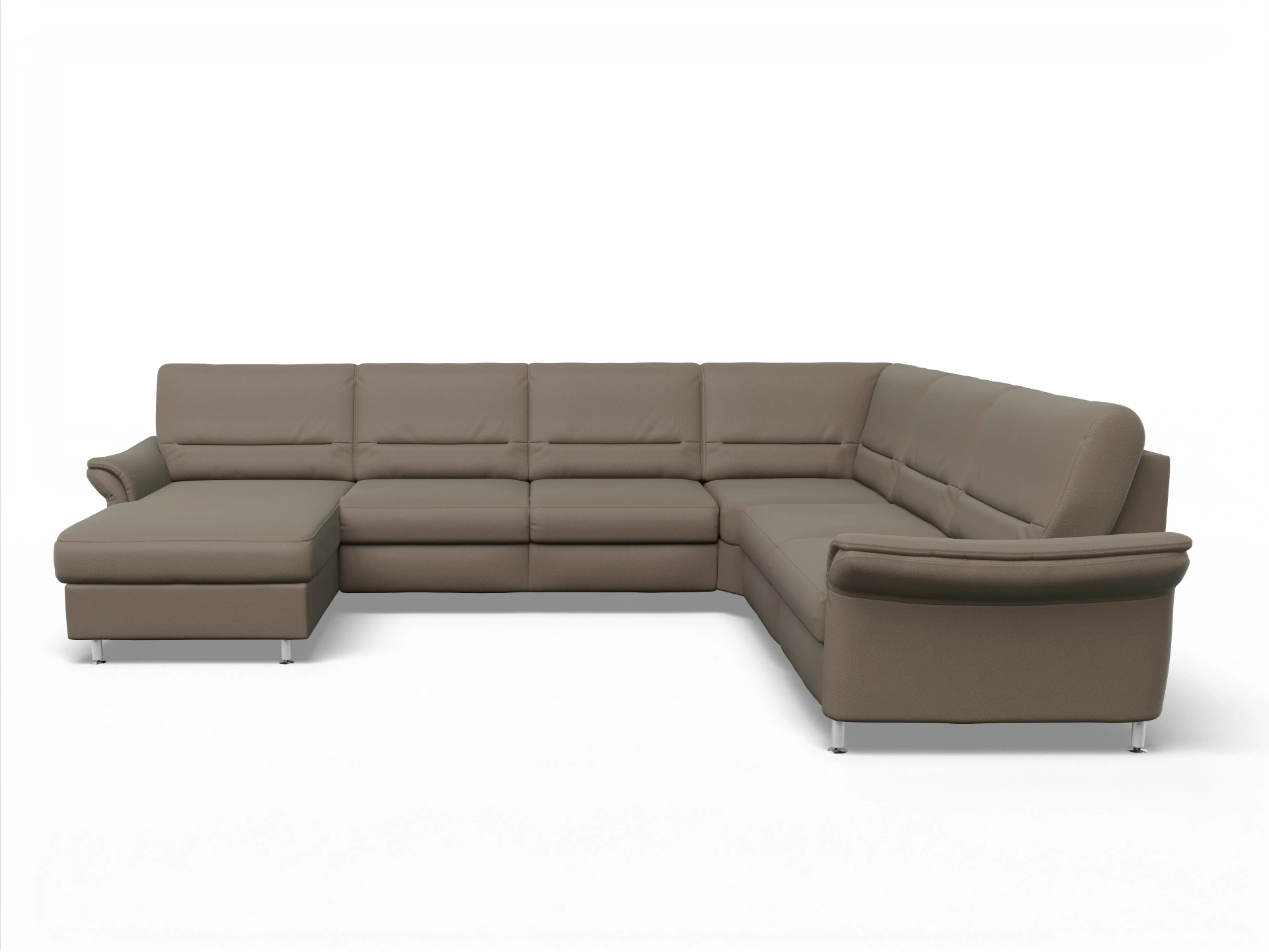 Ansicht des Produktes SC Family 1010 Wohnlandschaft Armlehne rechts Abschluss offen links in Stoff Braun