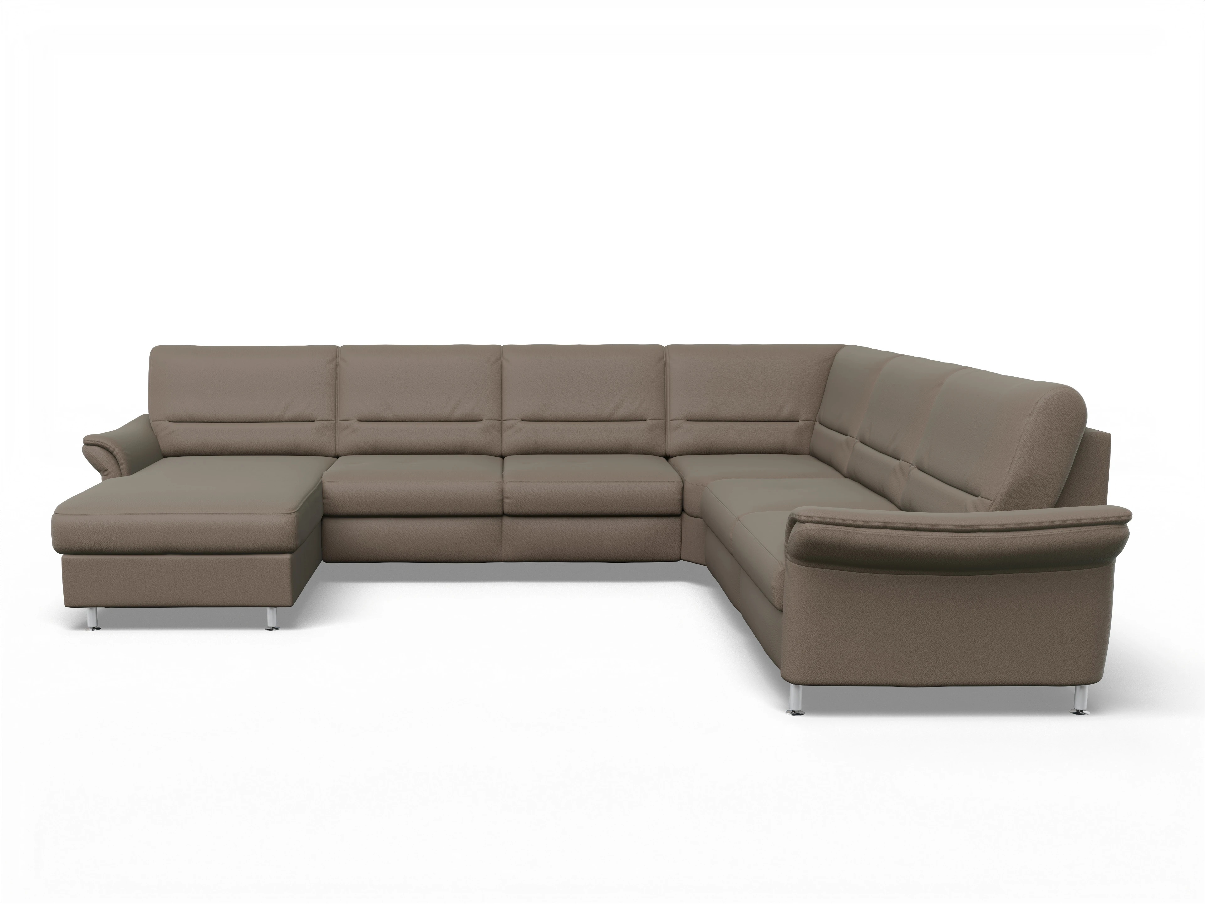 Sitz Concept Family 1010 CanRE Medium R Ansicht des Produktes SC Family 1010 Wohnlandschaft Armlehne rechts Abschluss offen links in Stoff Braun