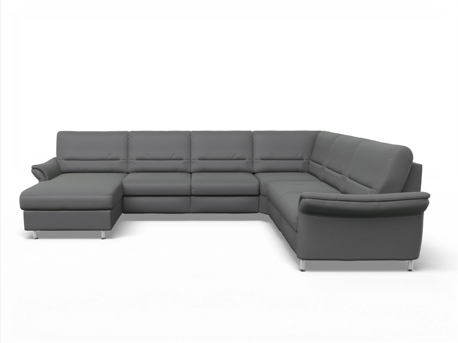 Ansicht des Produktes SC Family 1010 Wohnlandschaft Armlehne rechts Abschluss offen links in Stoff Grau