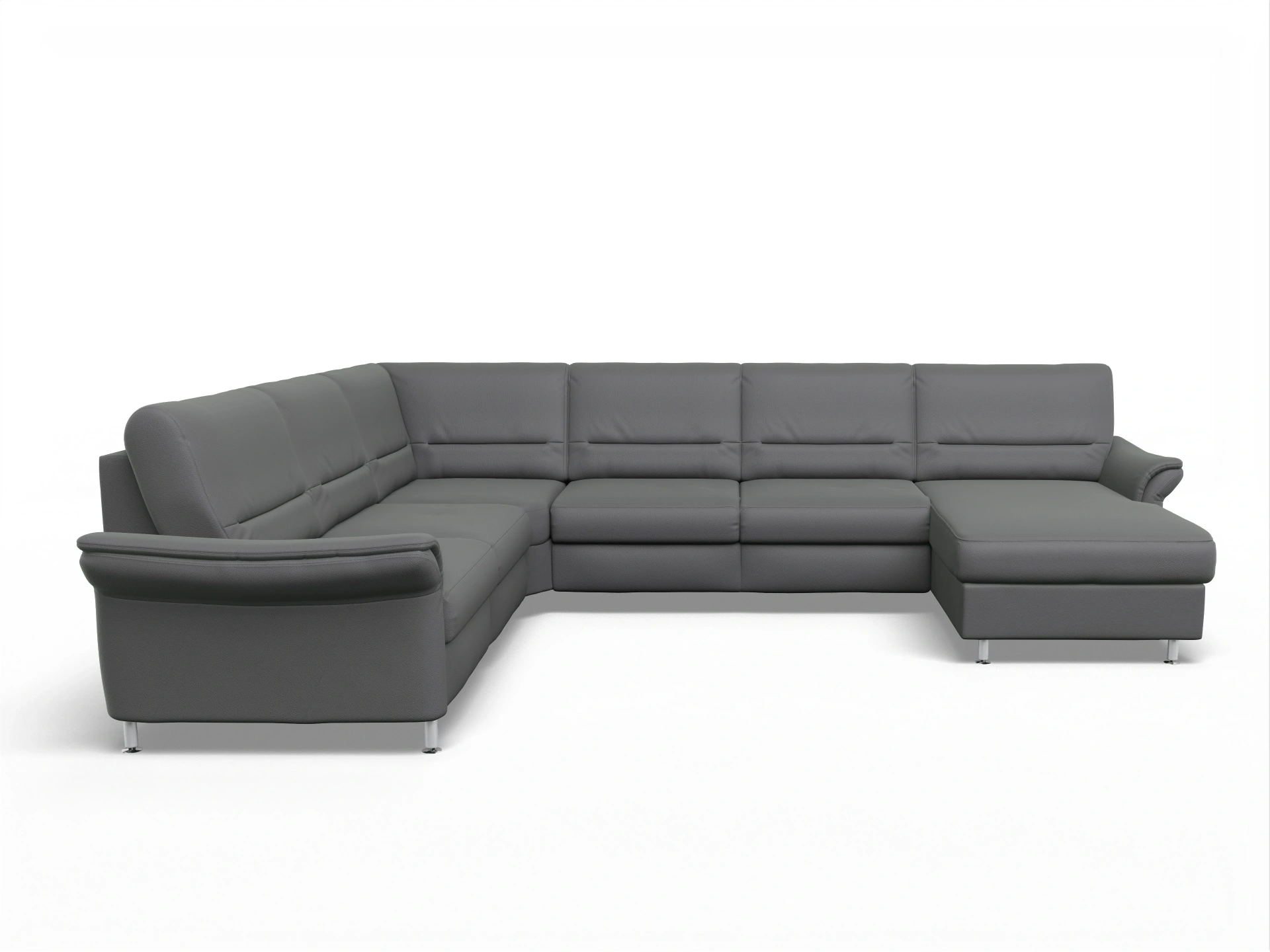 Ansicht des Produktes SC Family 1010 Wohnlandschaft Armlehne links Abschluss offen rechts in Stoff Grau